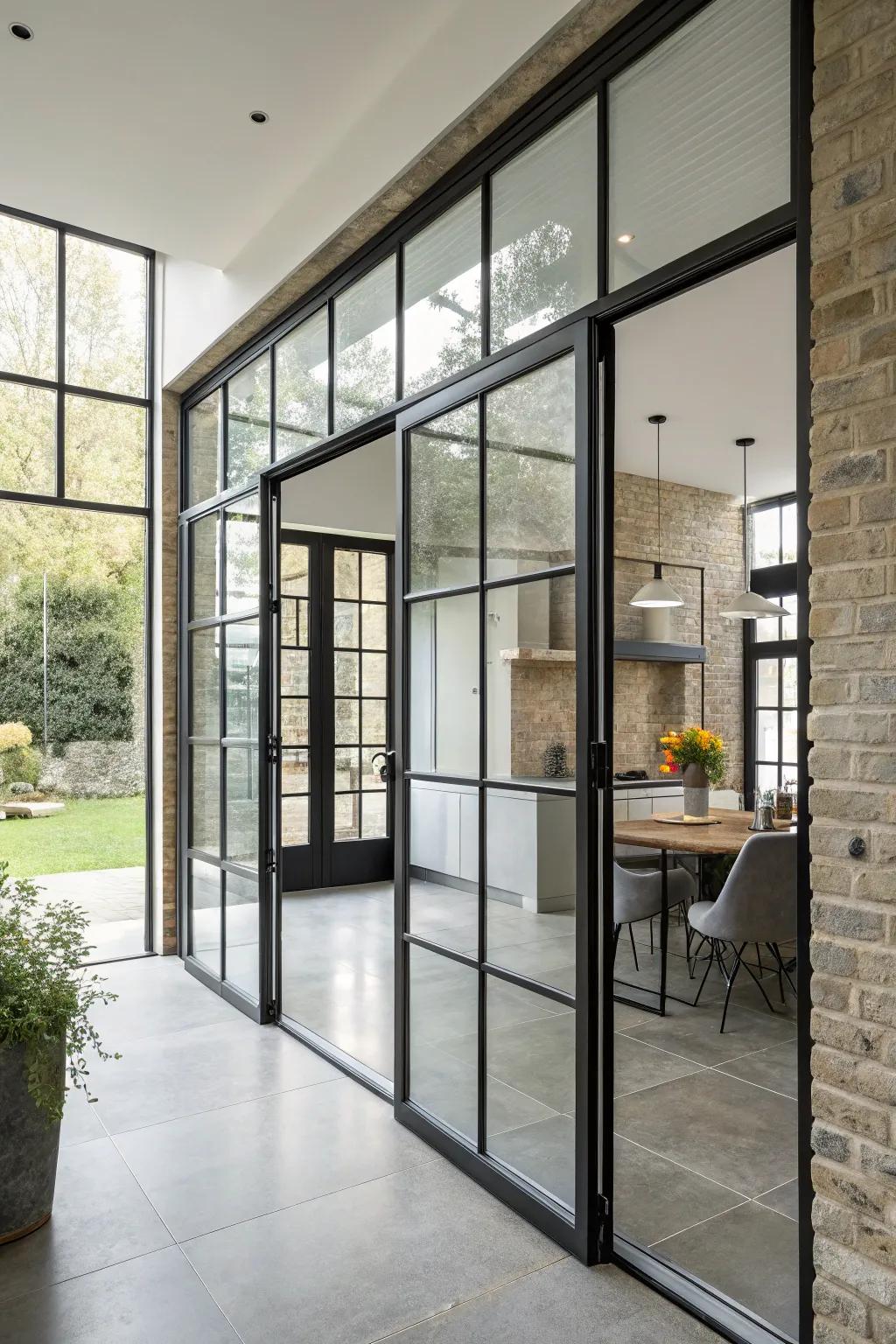 Merge light and structure using Crittall doors.