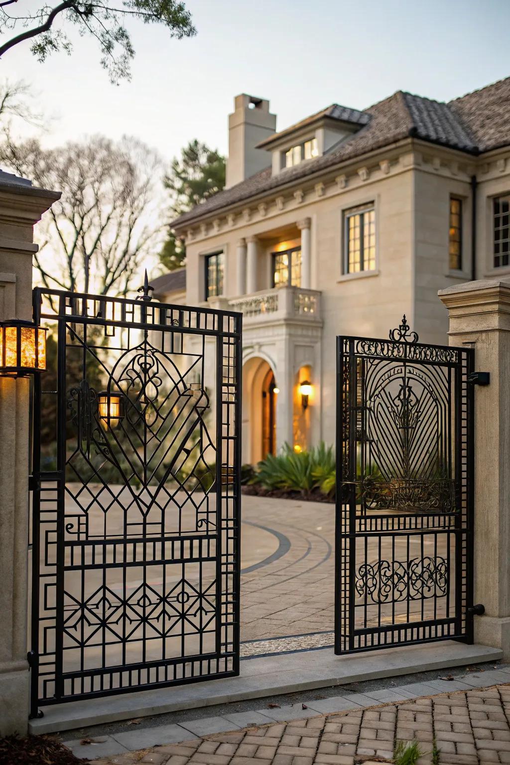An Decorational Era gate that adds refined glamour with its intricate patterns.