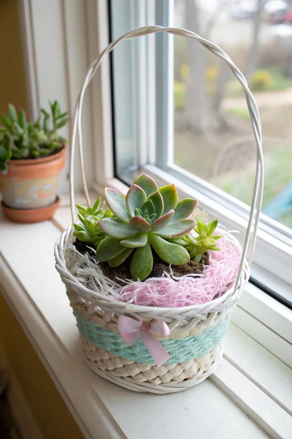 Add a bit of nature with a tiny plant.