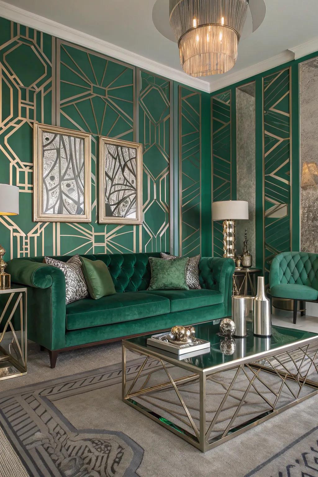 Art Deco inspires with geometric shapes and extravagant materials.