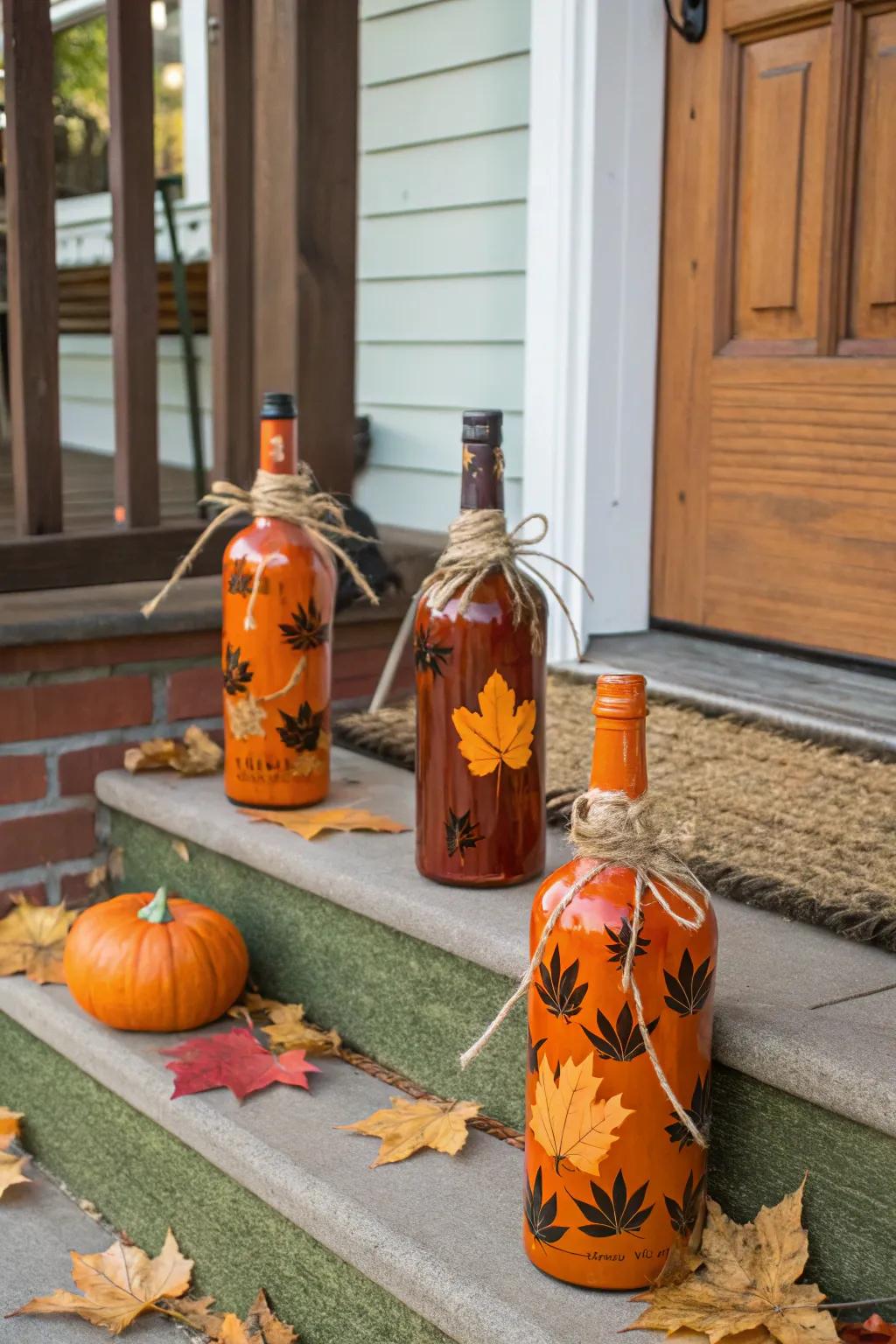 Celebrate fall with charming bottle pumpkins.