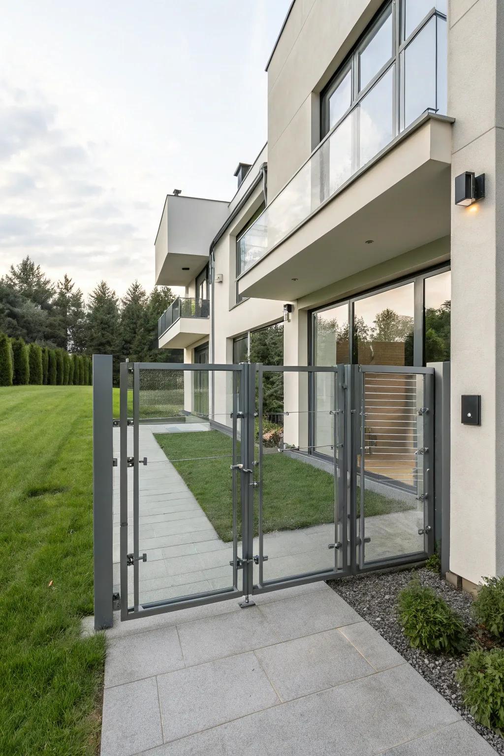 Glass compositions provide a futuristic and airy feel to gateways.