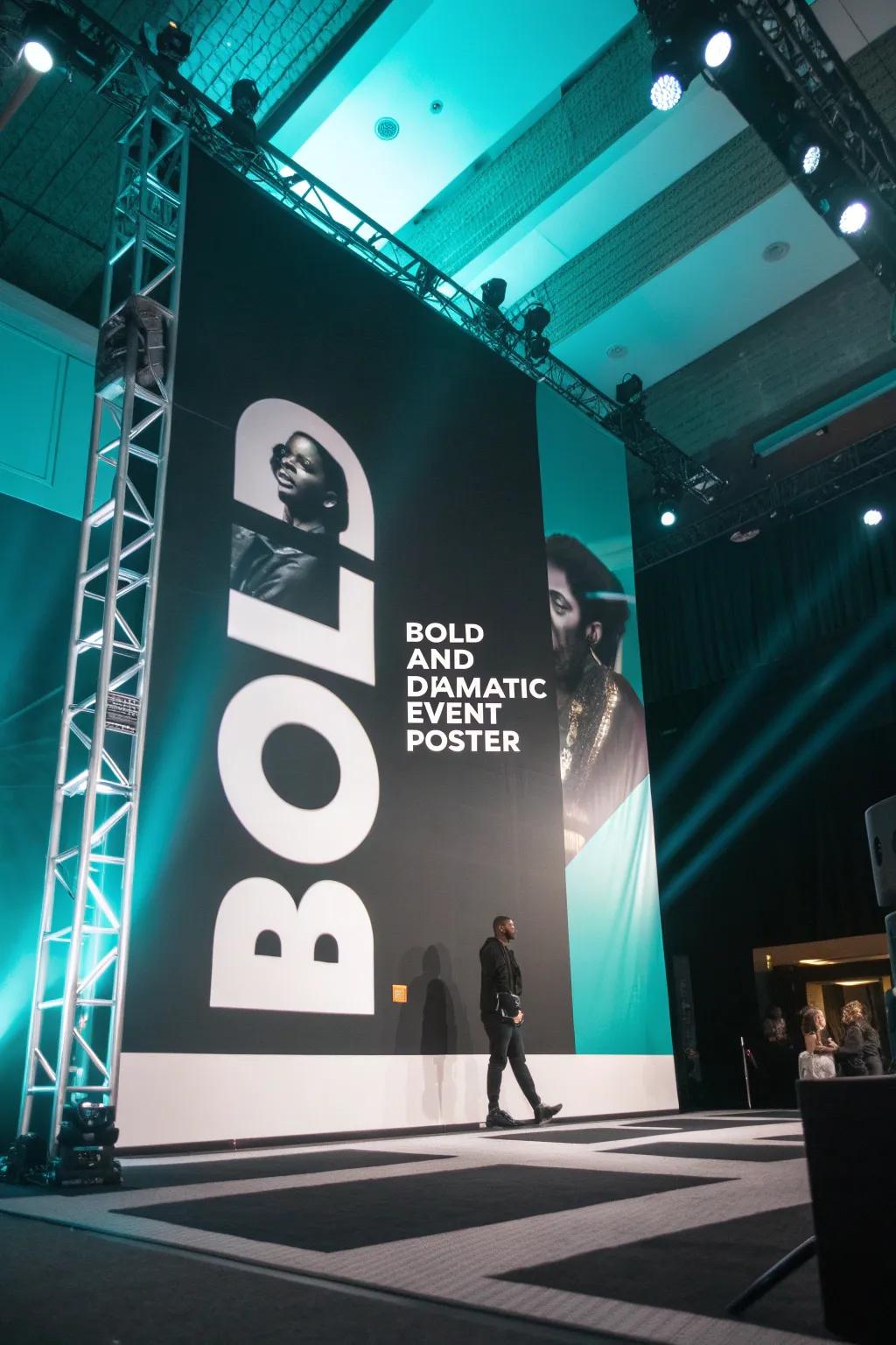 Create timeless elegance with monochrome magic in your event posters.