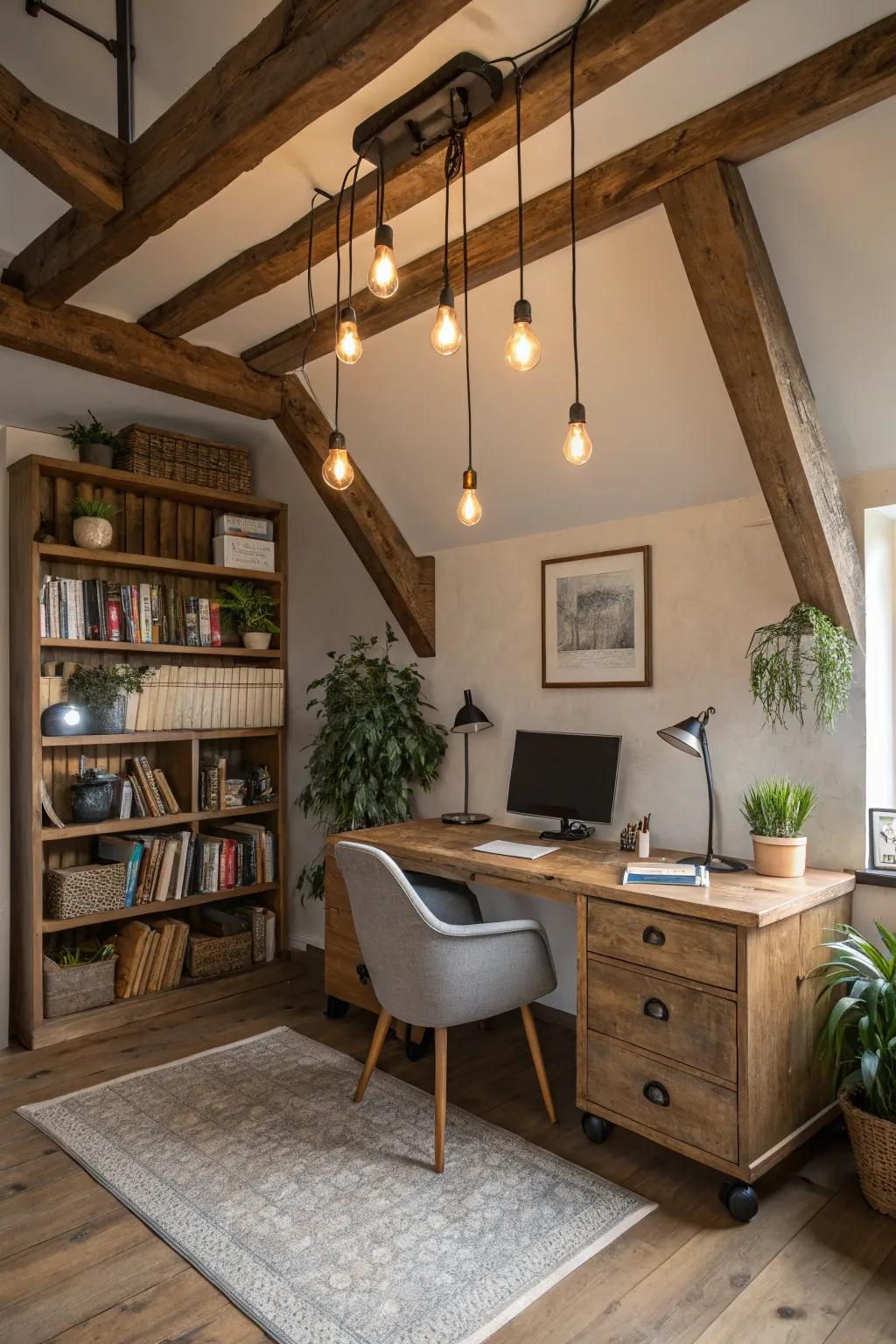 Vintage appeal with Edison bulbs for a warm, retro feel.