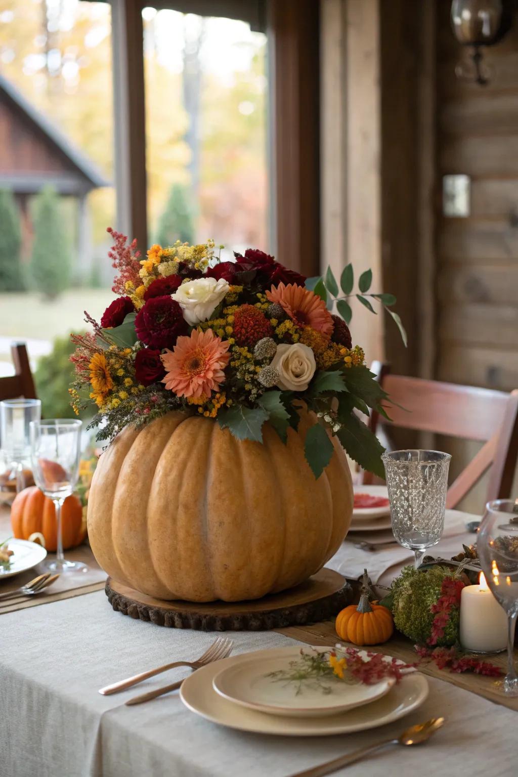 Striking elements make a dramatic centerpiece statement.