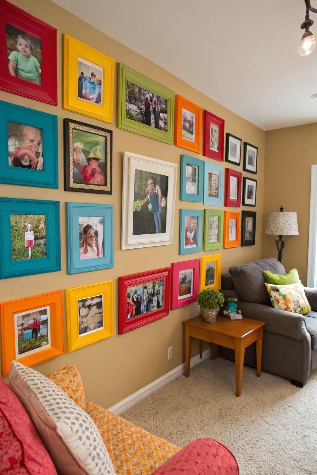 Vibrant displays created with bold colors.