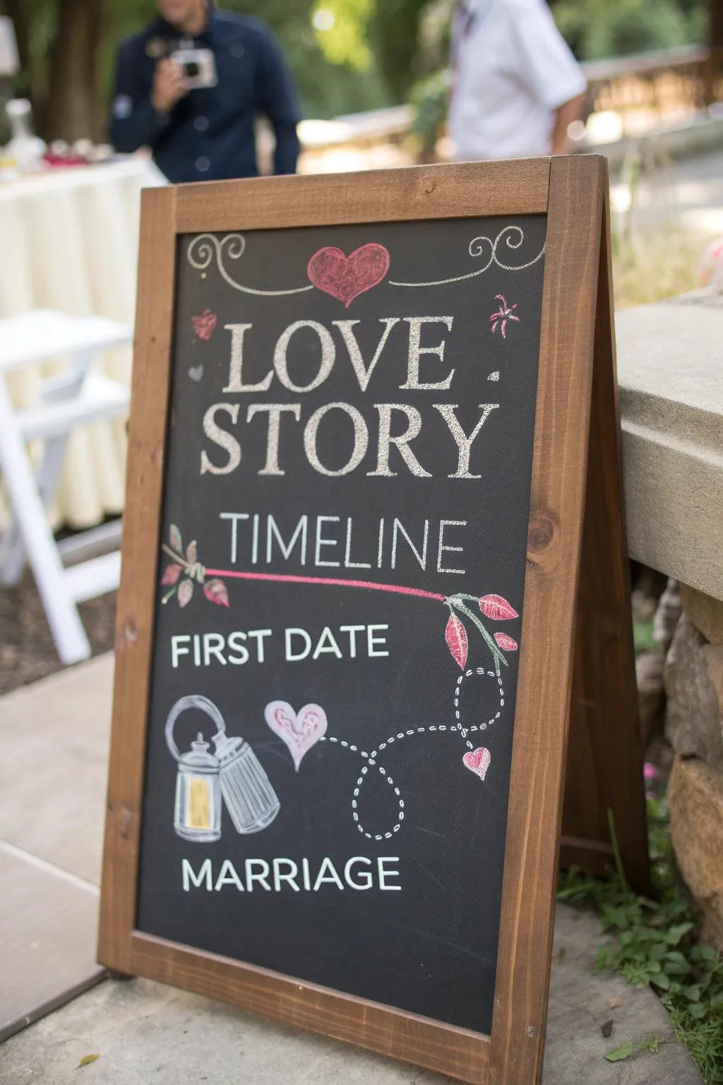 Chronicle your affection using a timeline.