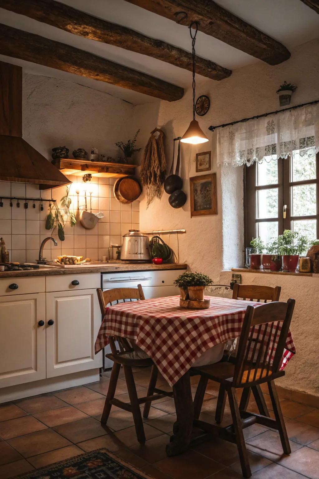 Establish a cozy corner with a welcoming dining nook.