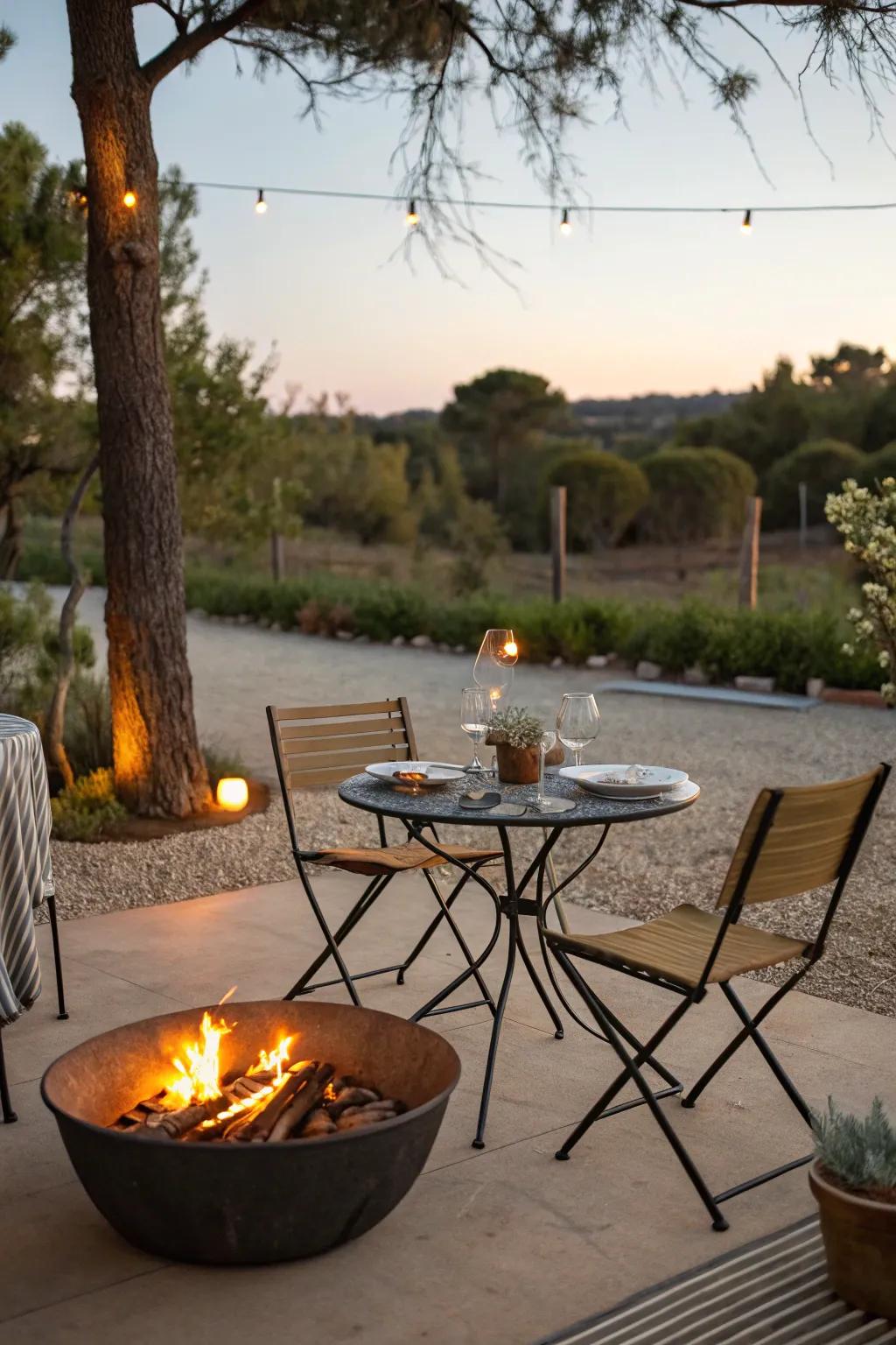 Bistro sets provide a charming and intimate seating option for small spaces.