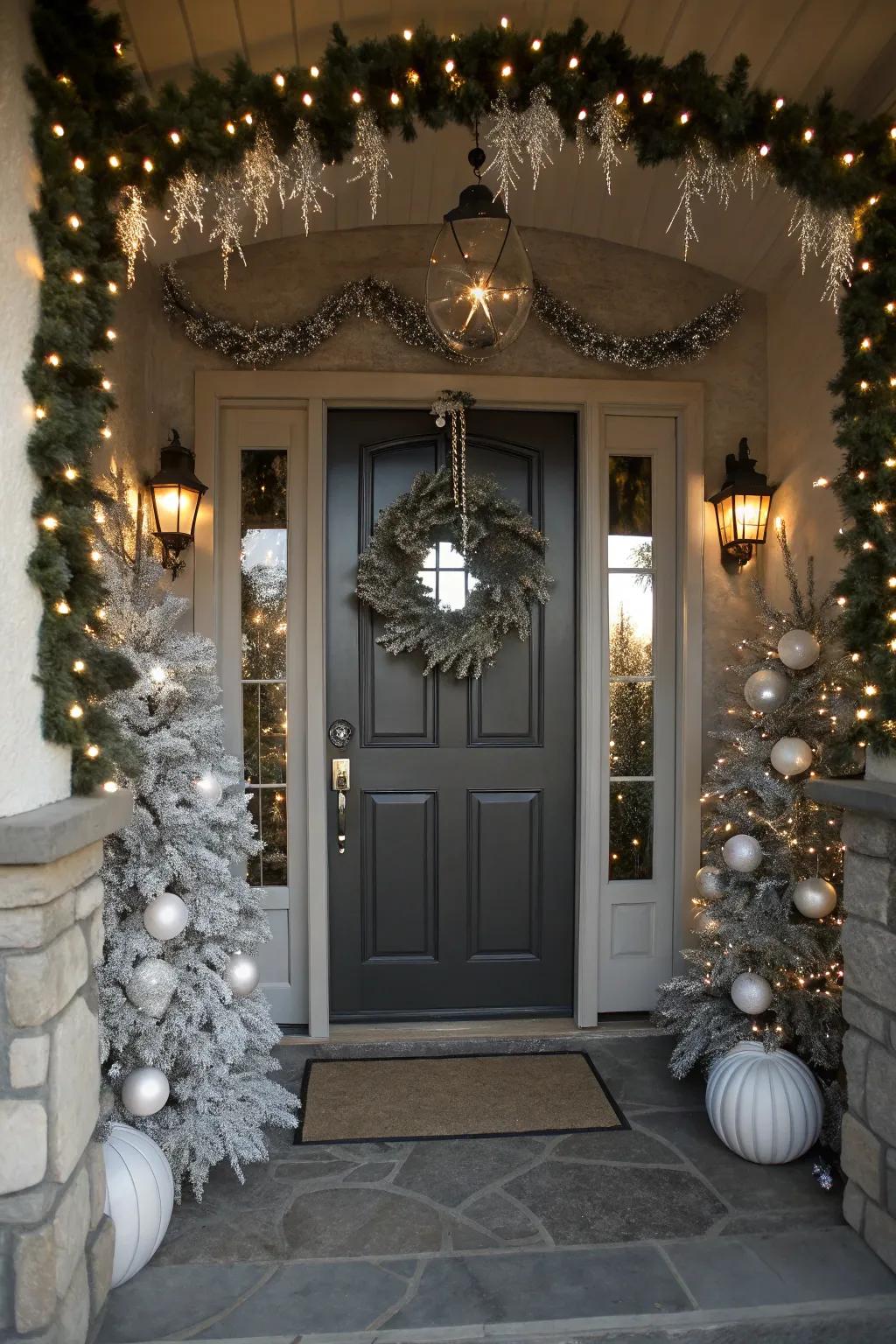 Sophisticated single-hue décor for a striking entrance.
