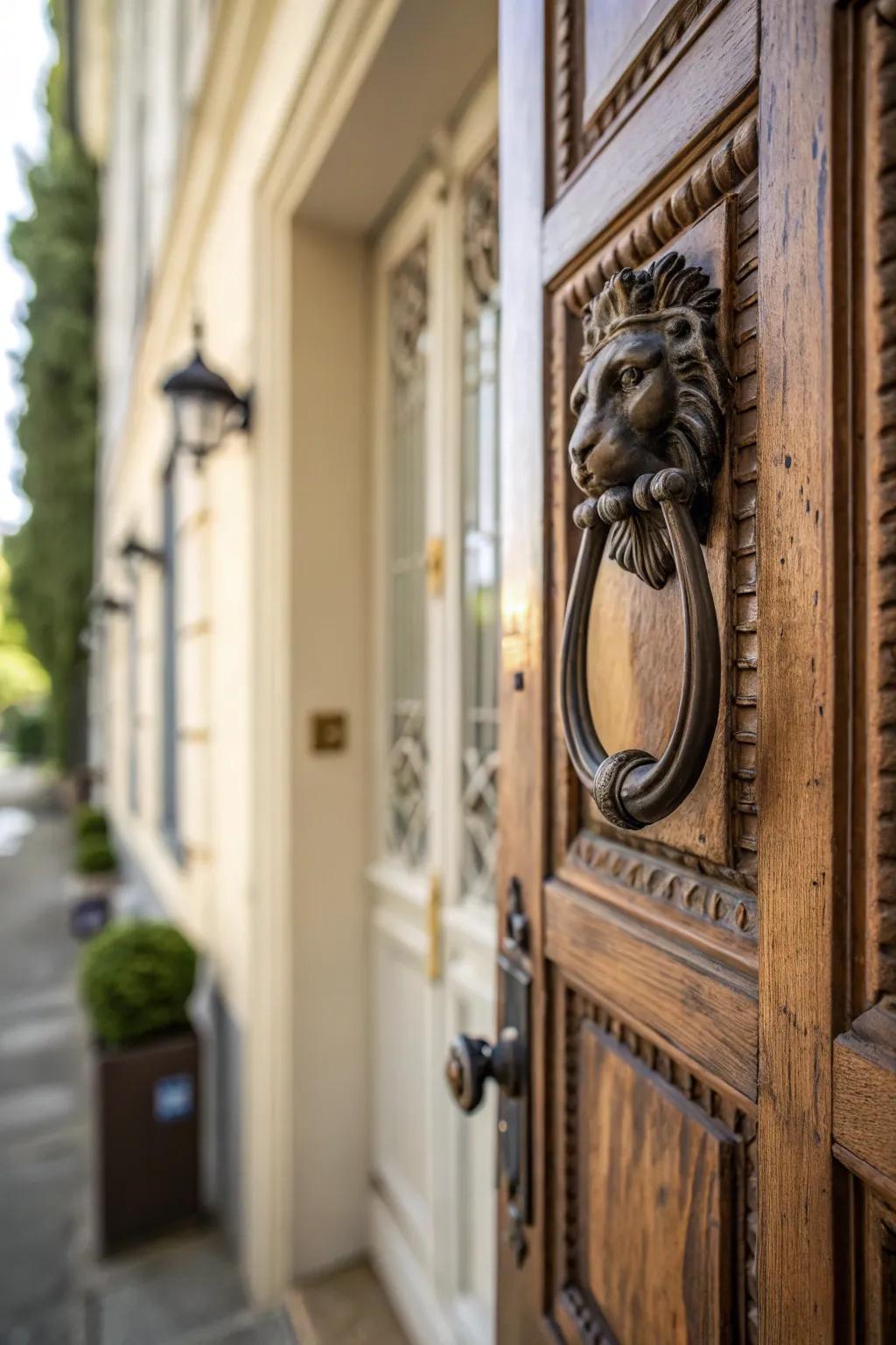 An artistic entrance striker serves as a delightful detail.
