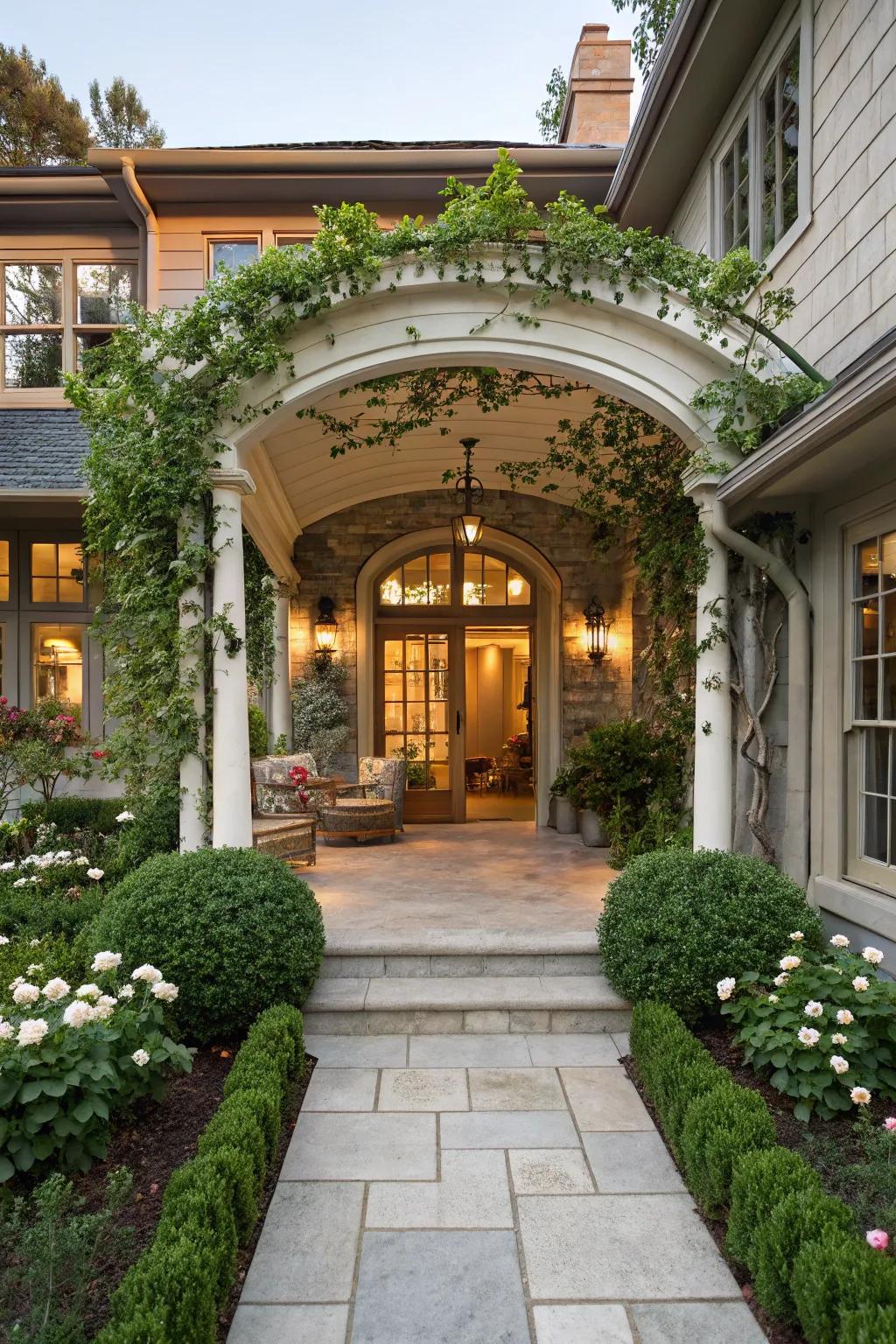 With an entryway arbor on your patio, create a grand entrance.