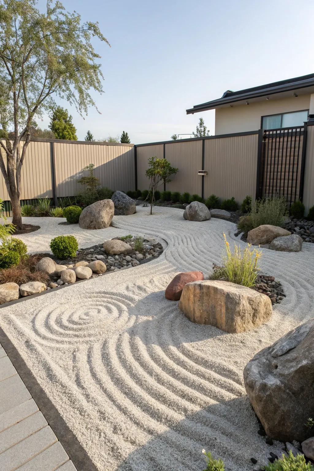 Contemplative gardens offer tranquility and simplicity.