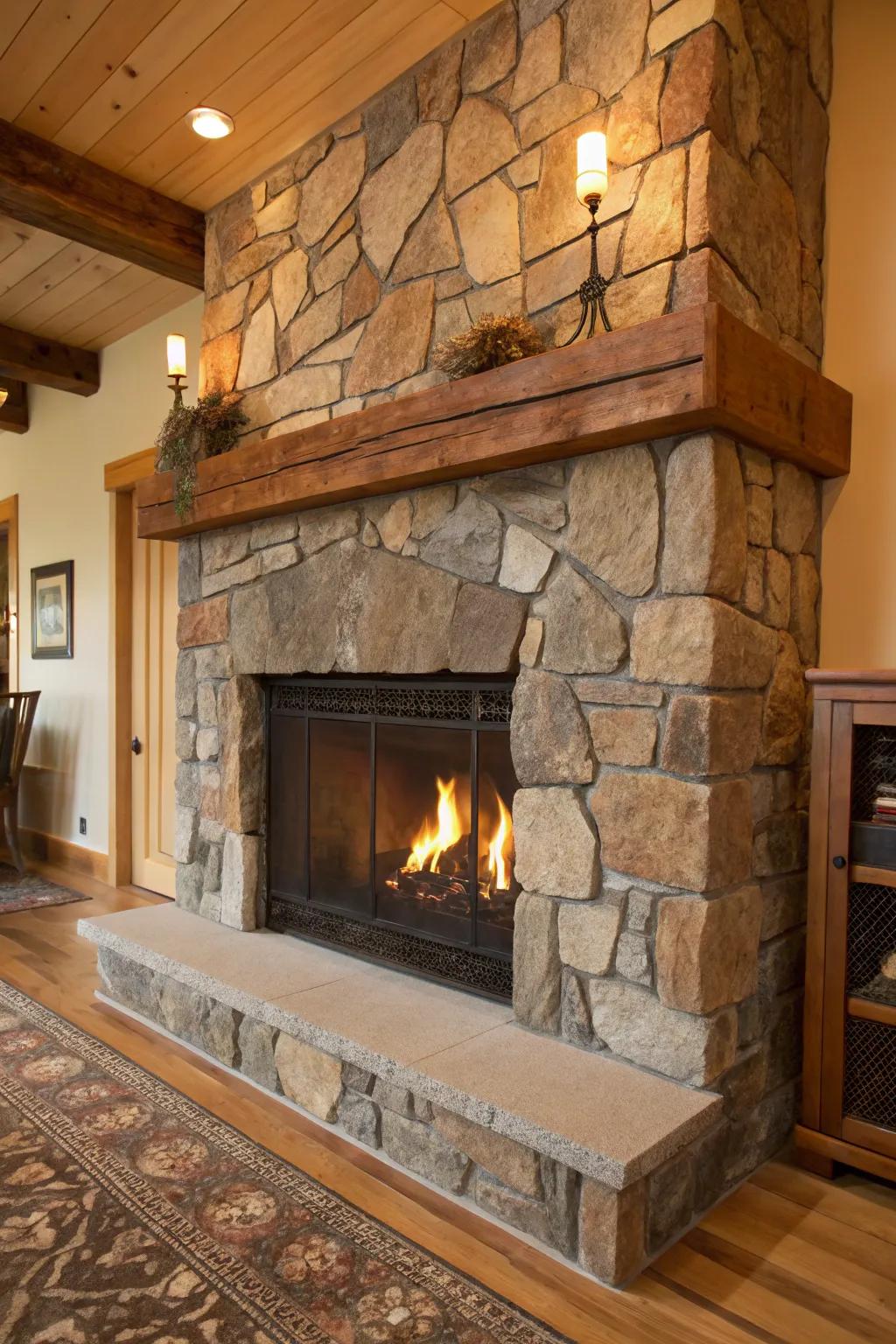 Incorporating nature through natural rock.