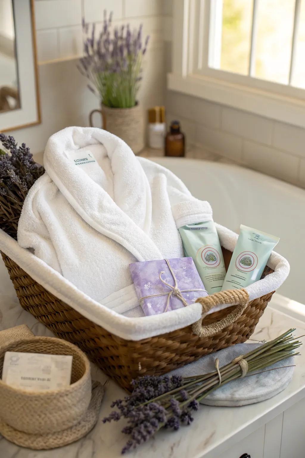 Bring the spa to your home with this cozy basket.
