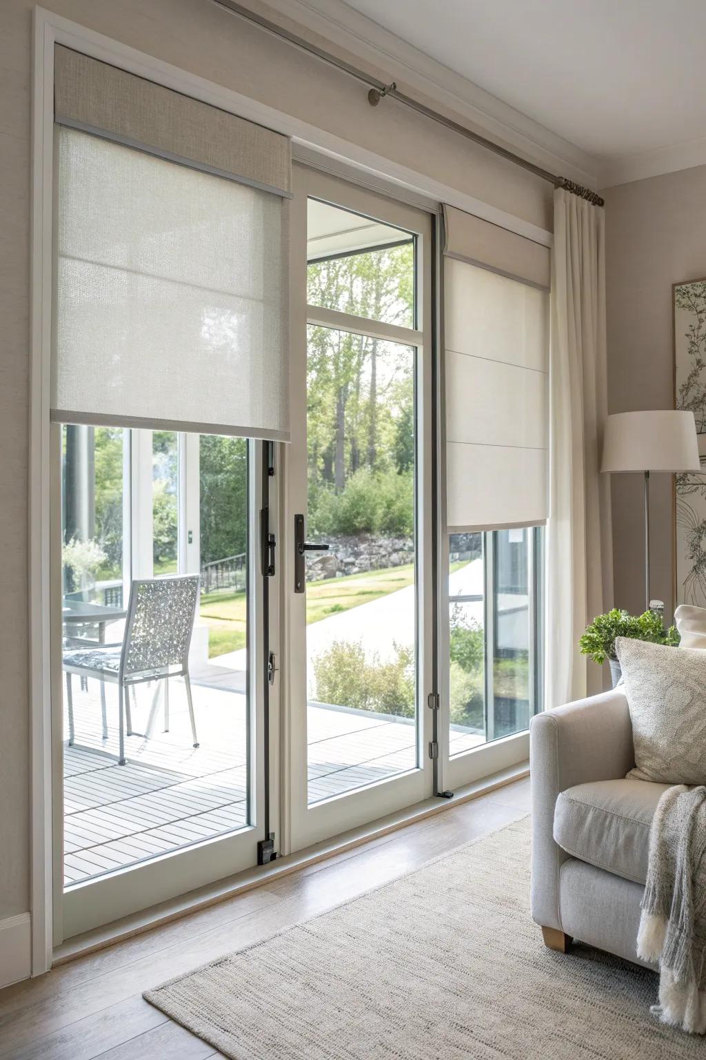 Achieve a clean and modern look with versatile roller shades that fit any decor.
