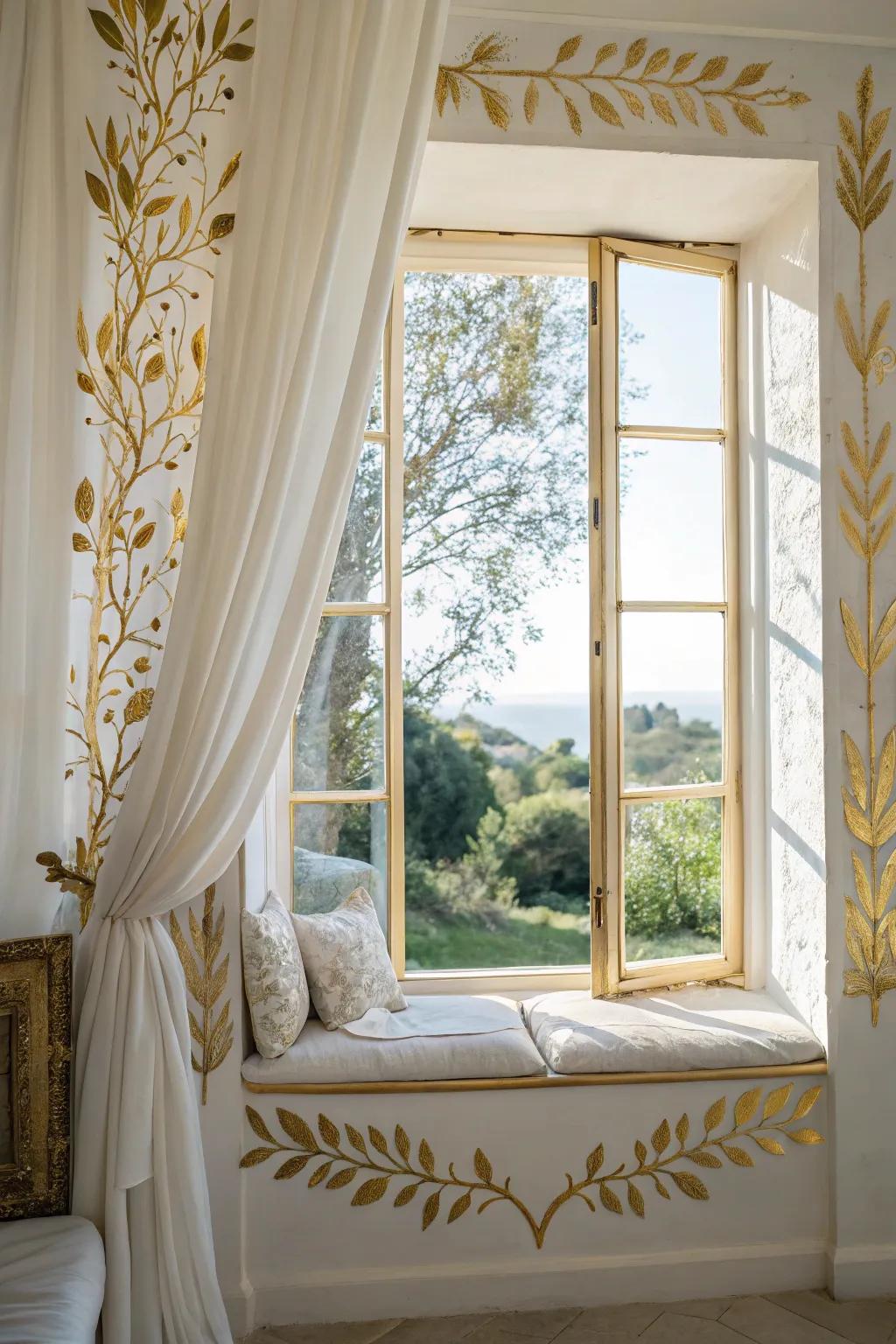 Frame your viewpoint with gracefulness via gold leaf.