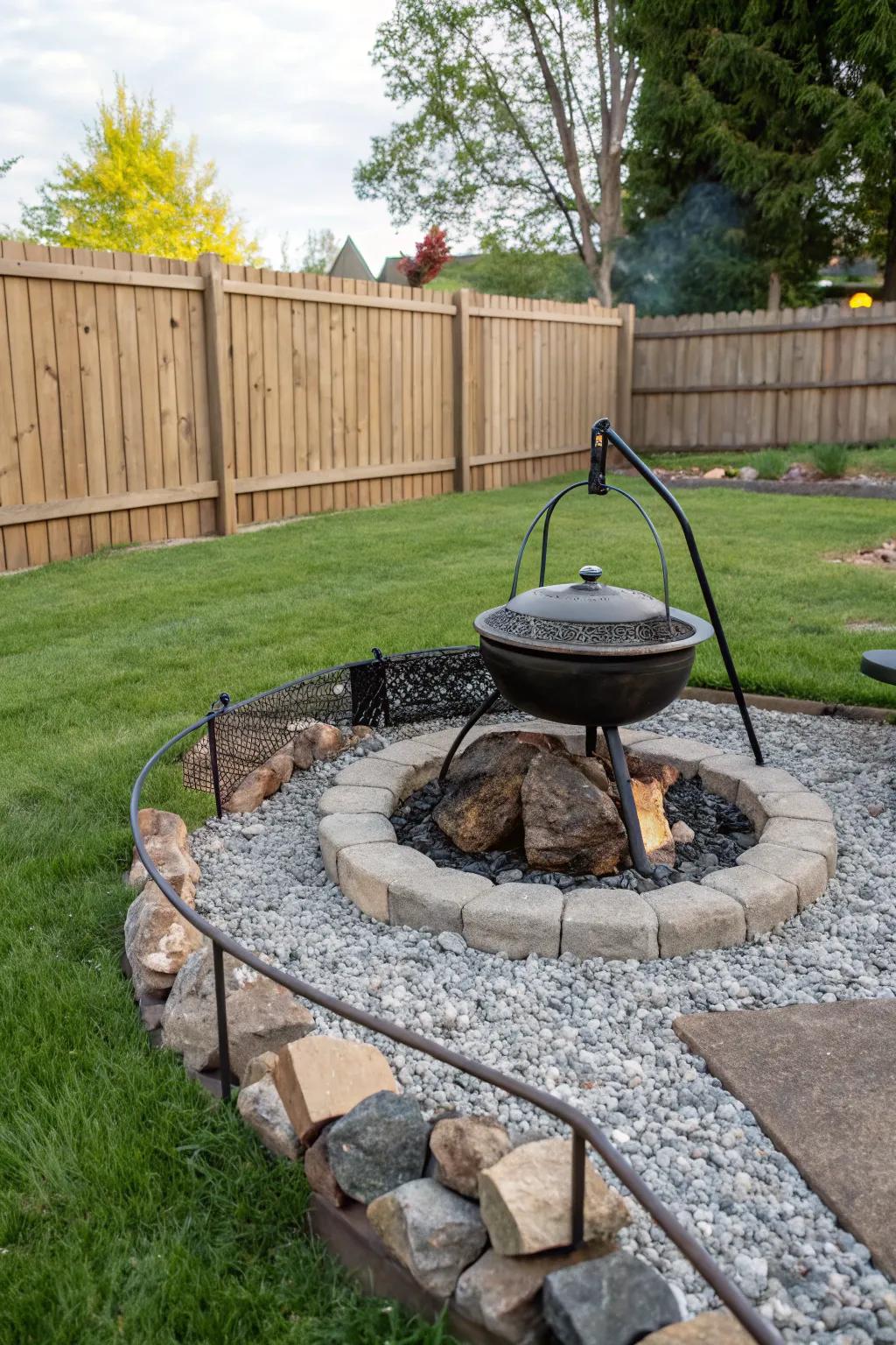 A cooking station transforms your fire feature into a culinary hotspot.