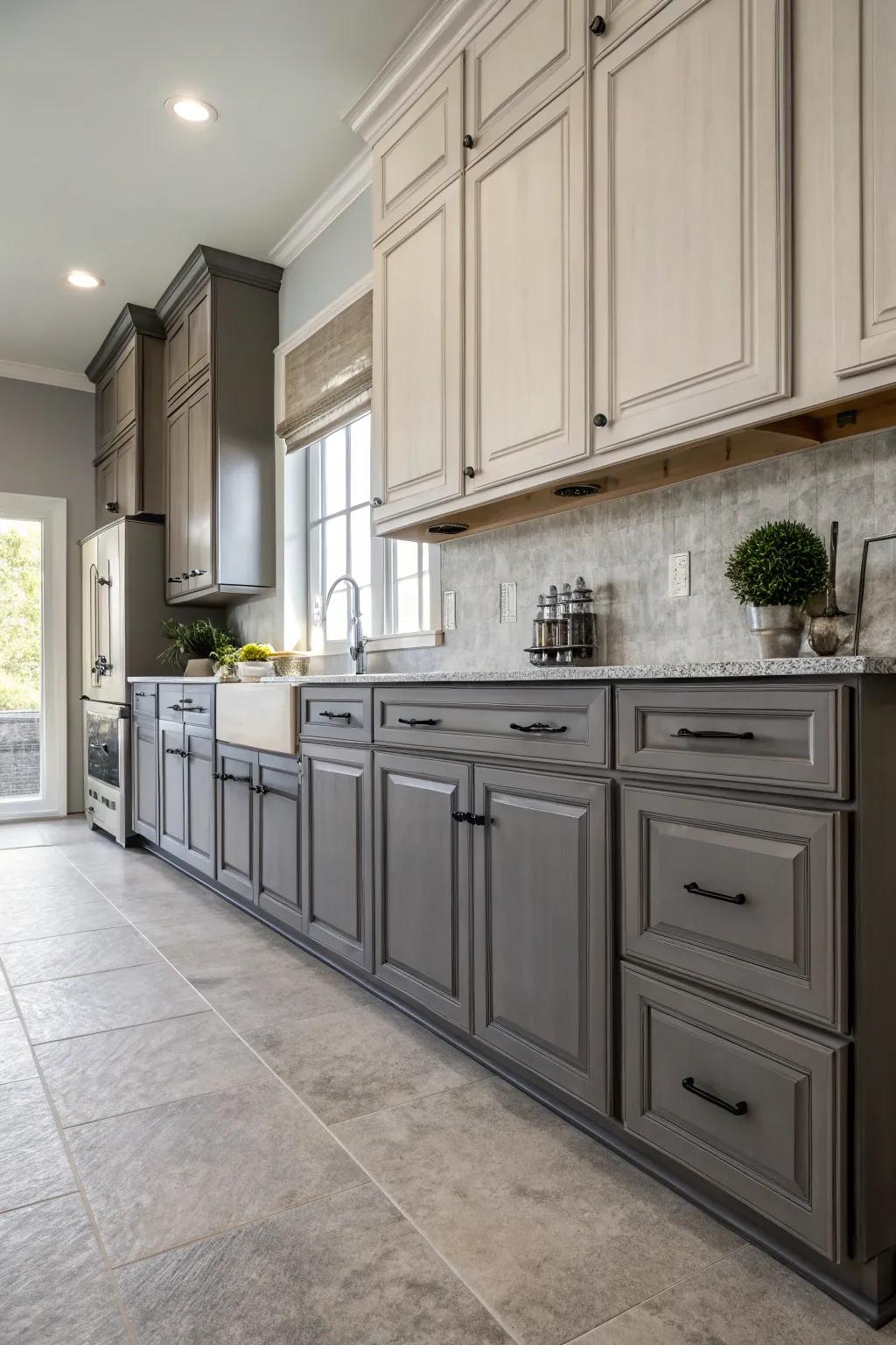 Blending gray hues in units enriches depth and fascination.