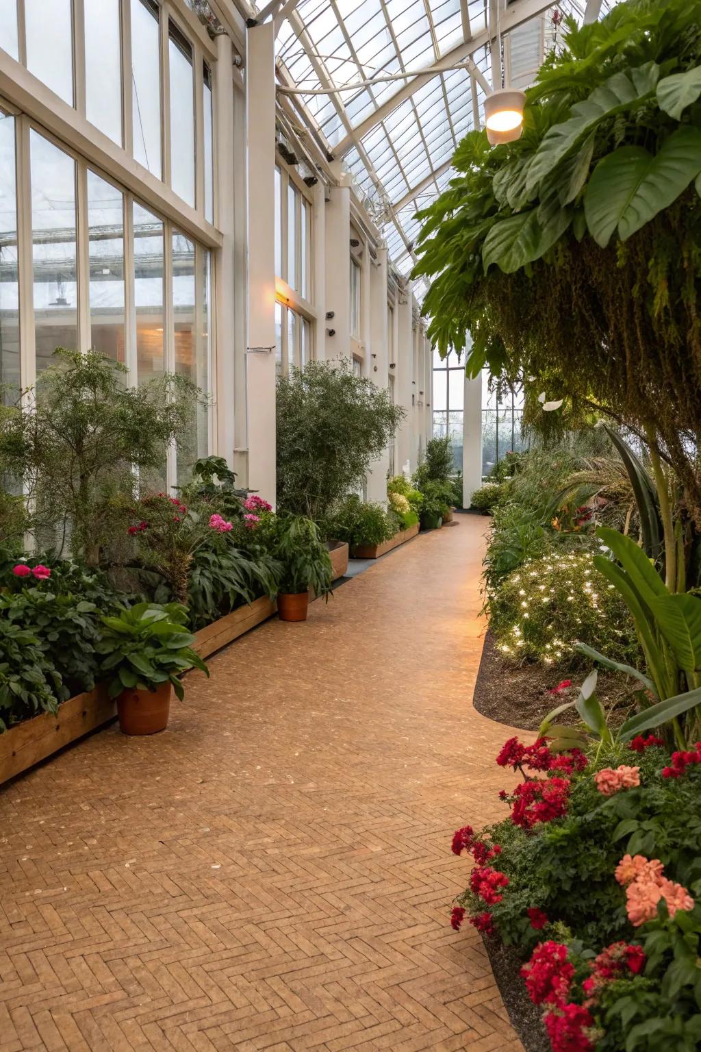 Cork floors offer eco-friendly insulation and comfort.