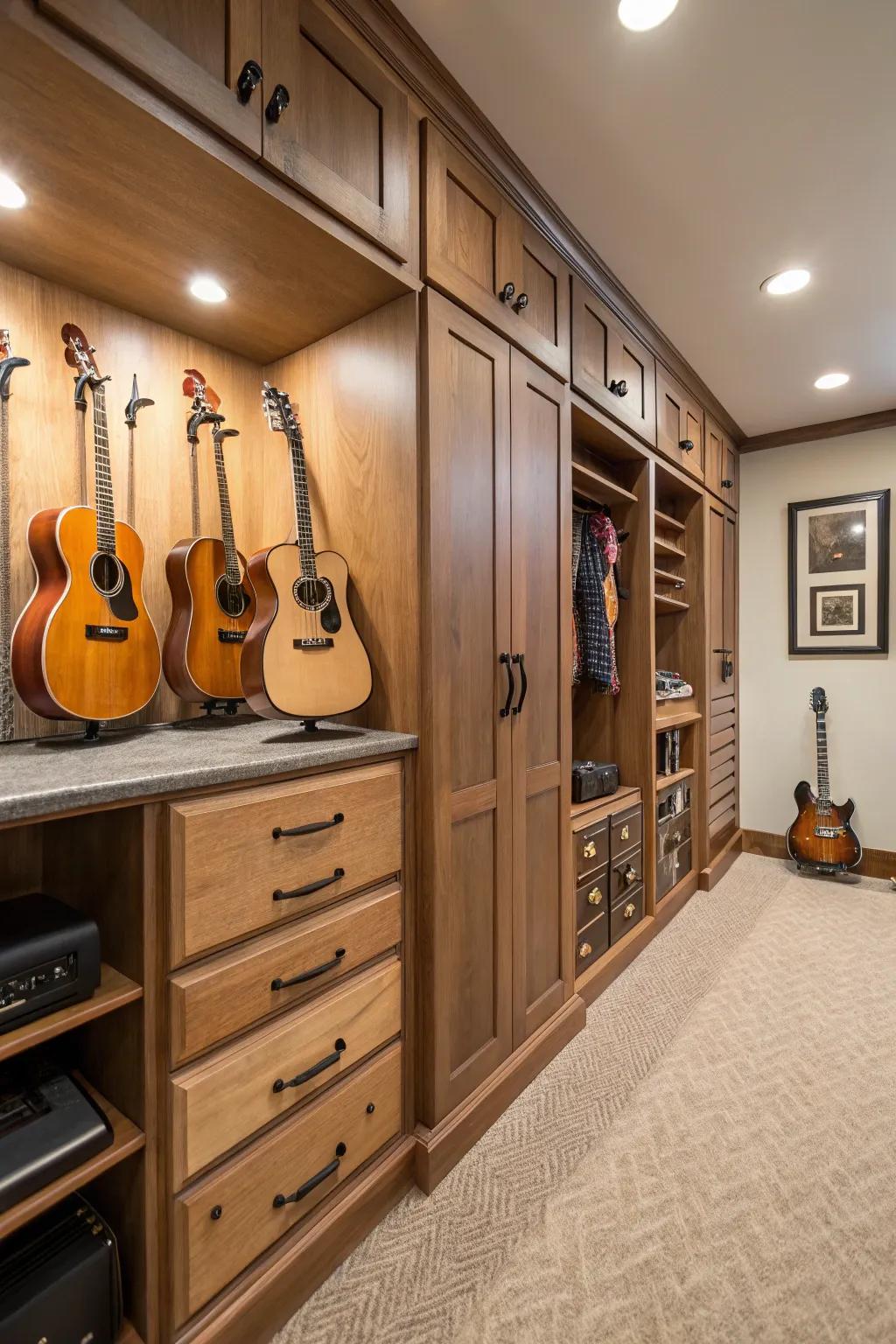 Keep it tidy with hidden storage.