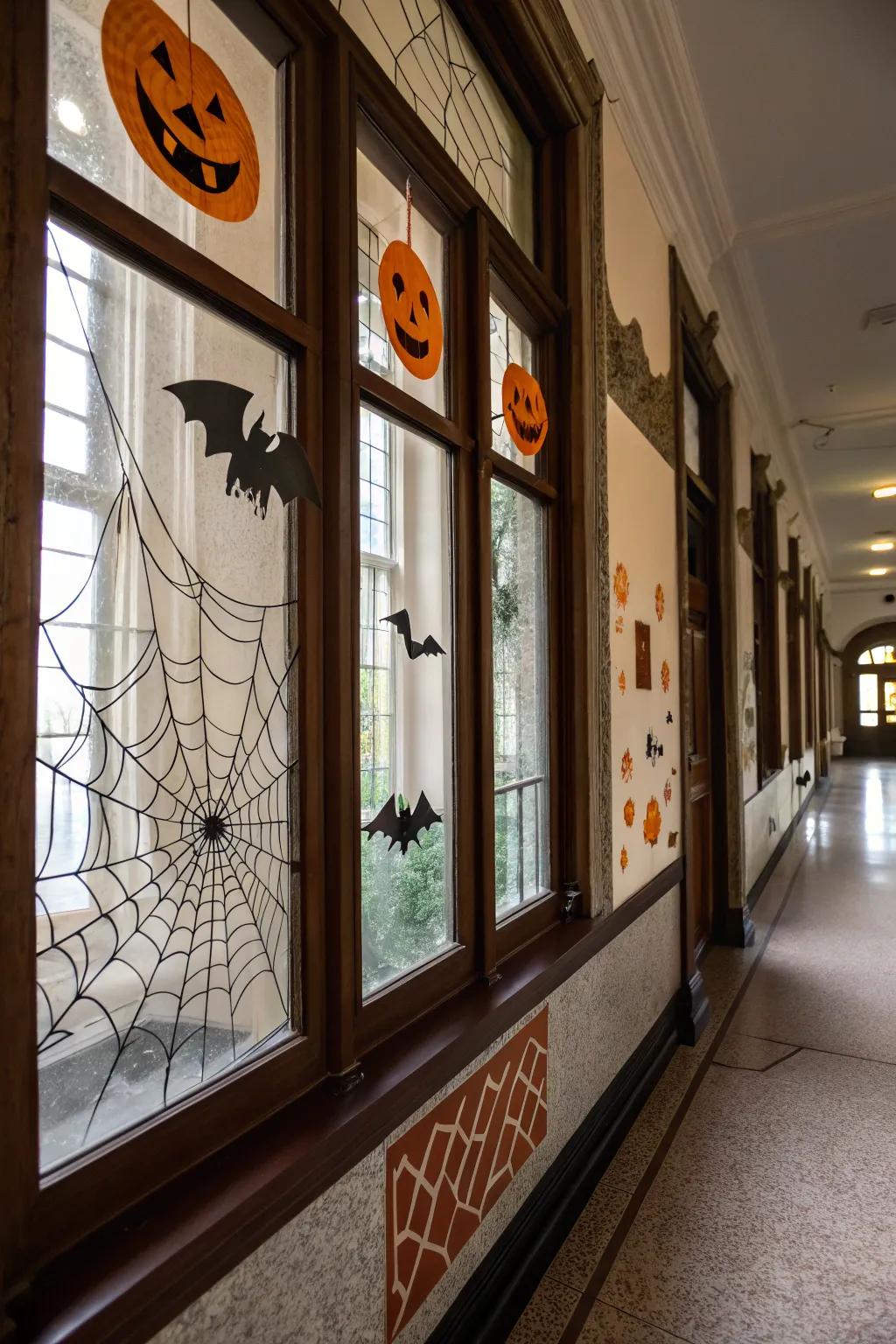 Decorate windows for a haunting view.