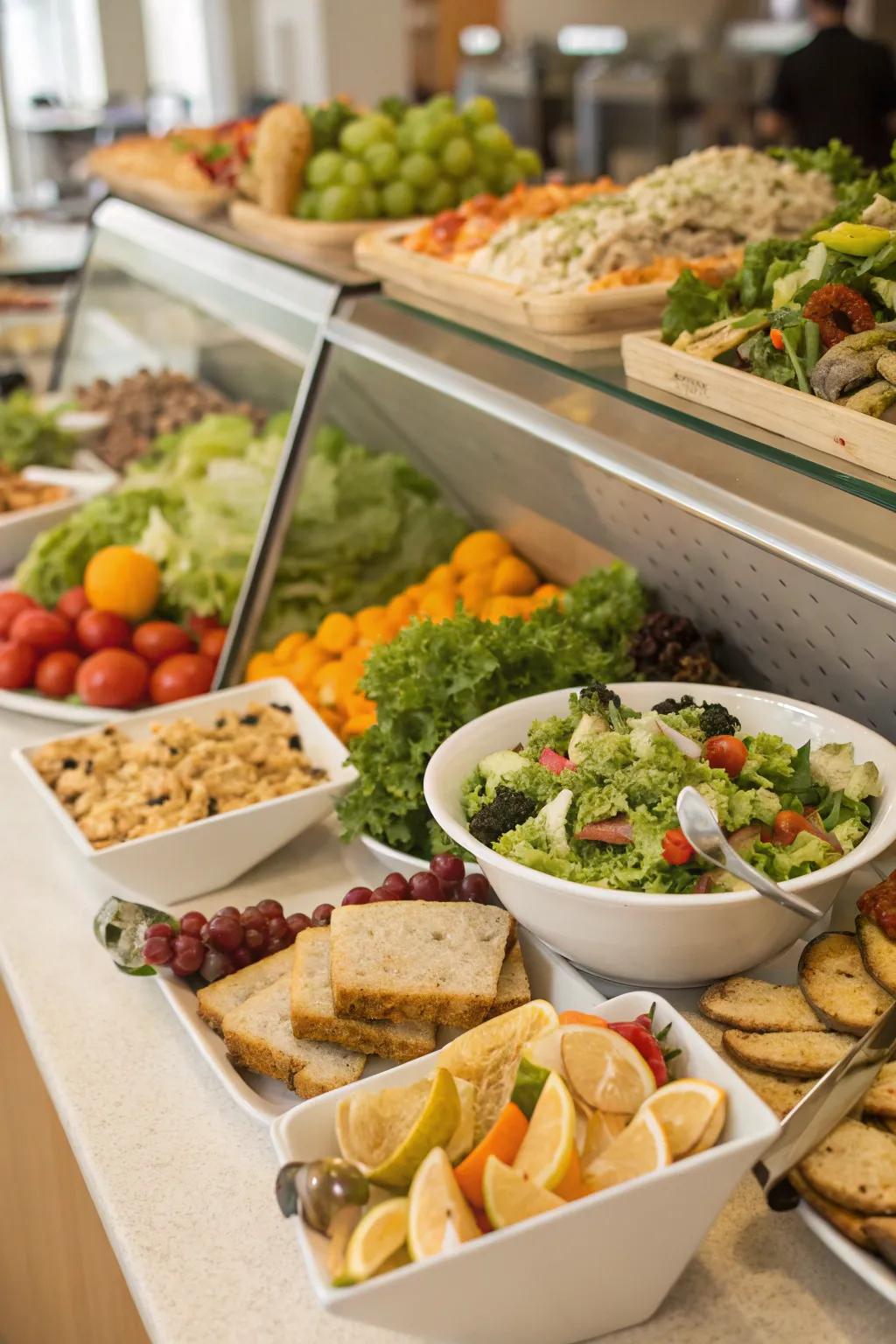 Utilizing leftovers for a sustainable salad bar.