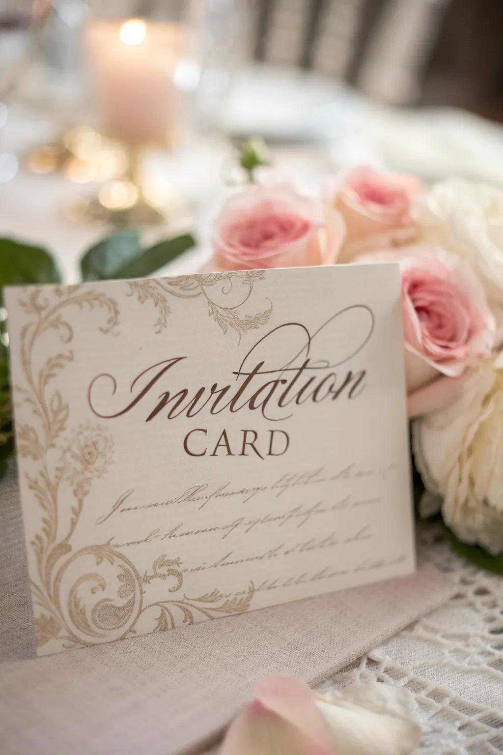 Penmanship adds timeless elegance to your invitations.