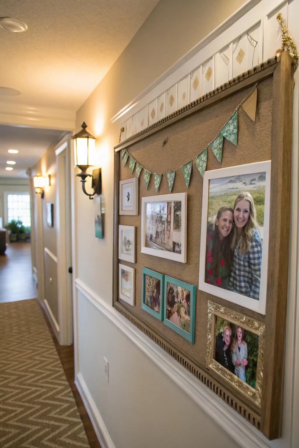 Cherish memories with a heartfelt photo montage display.