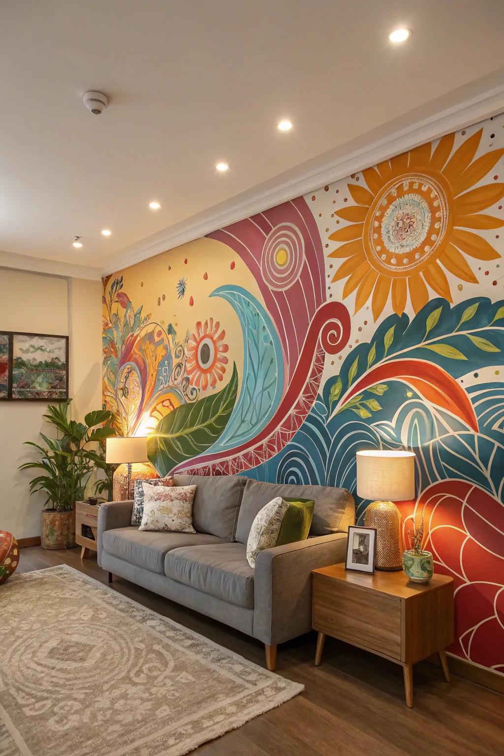 Murals transform walls into art.