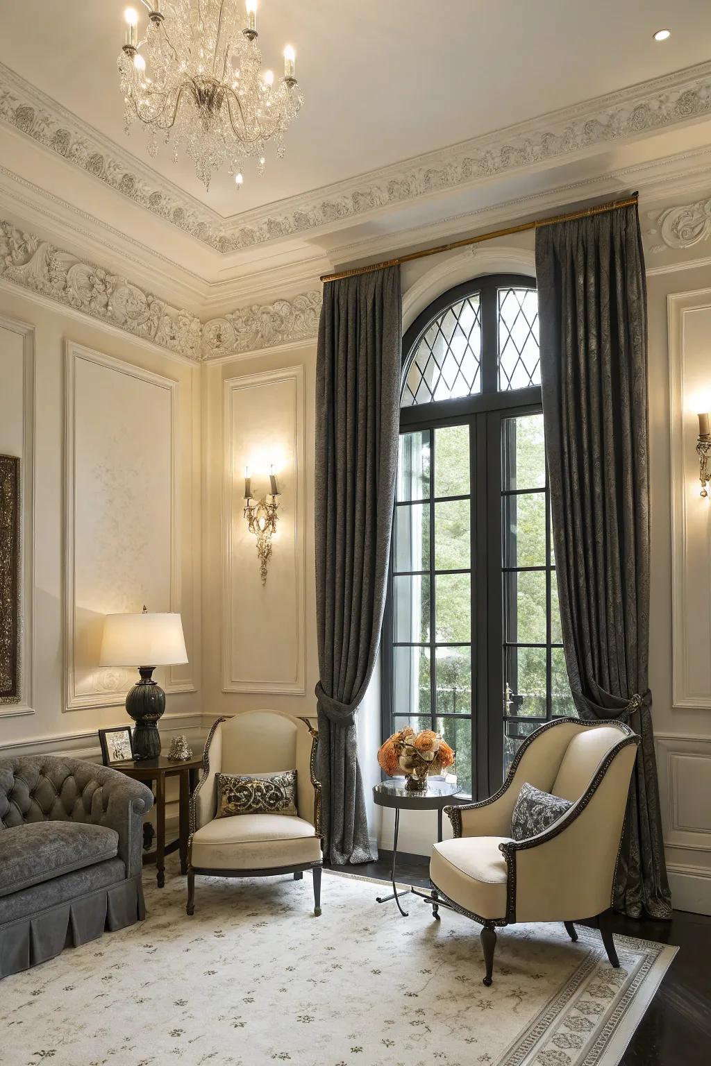 Charcoal frames add dimension and sophistication.