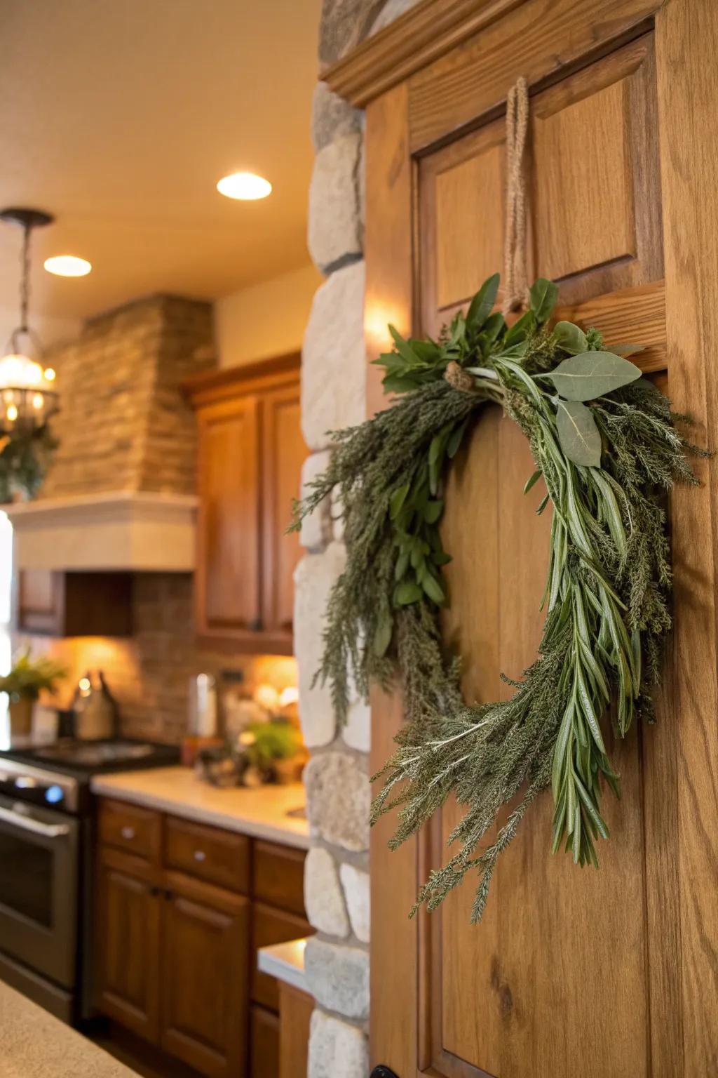 Fragrant plants like rosemary impart a revitalizing and fragrant highlight to seasonal garlands.