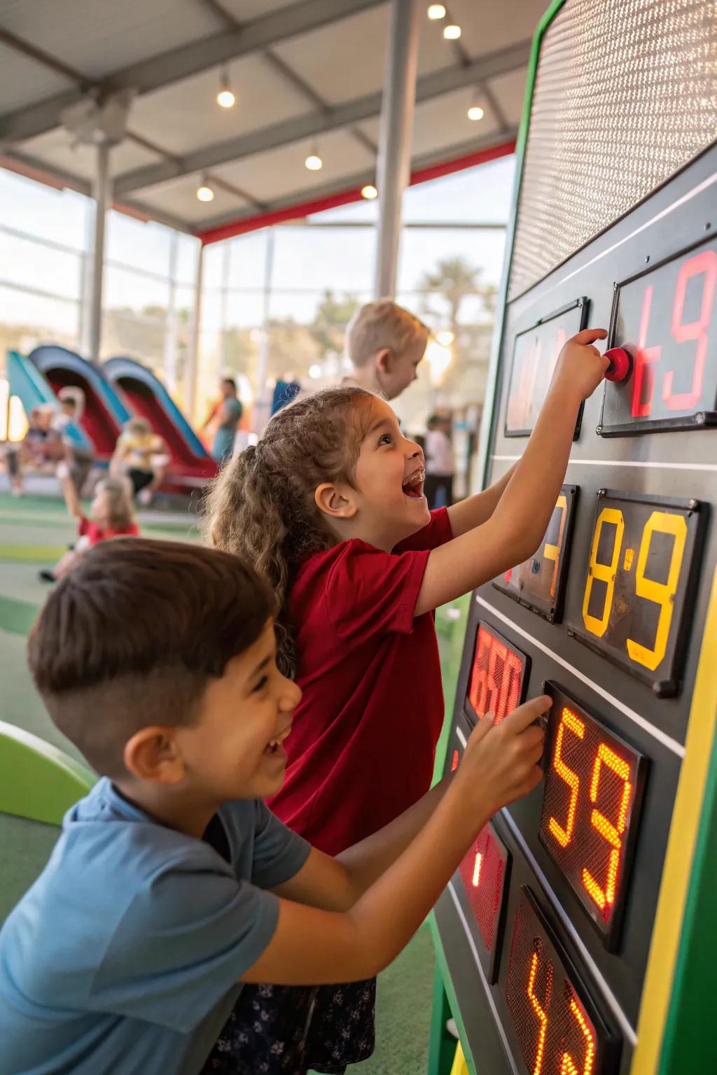 An interactive point board keeping track of the fun.