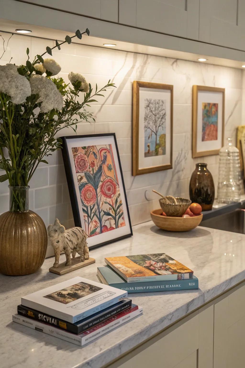 Enhance and focus your kitchen with art.