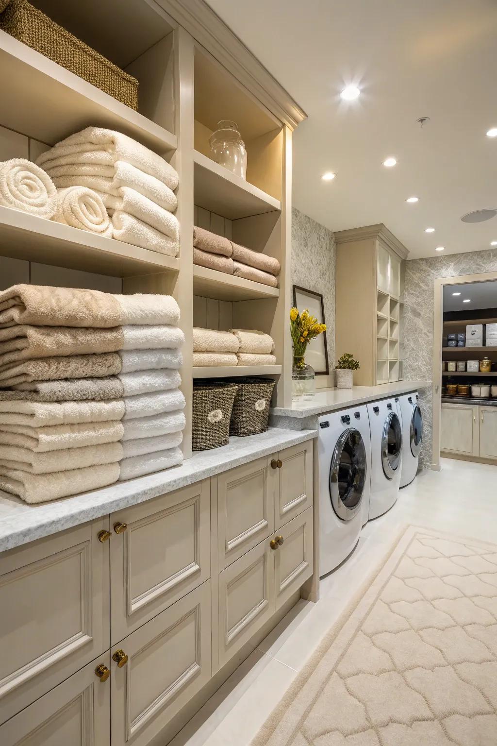 Introduce luxury with high-quality textiles.