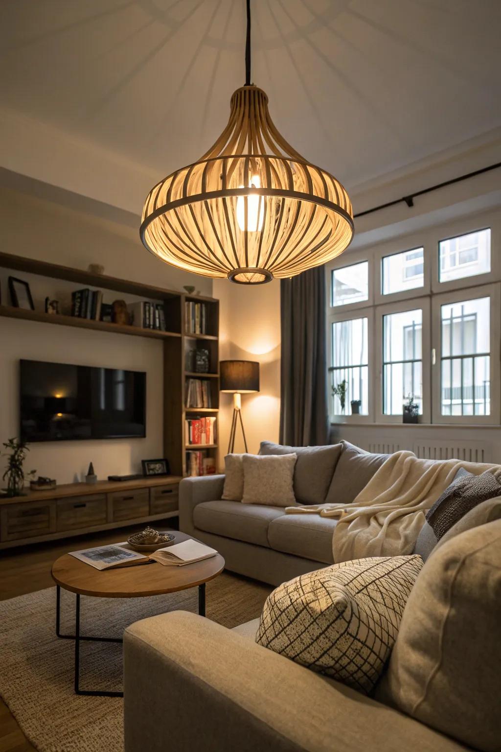 LED pendant lighting adds character and focus.