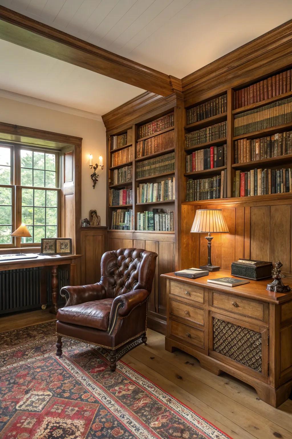 Vintage finds adding personality and charm to your library.