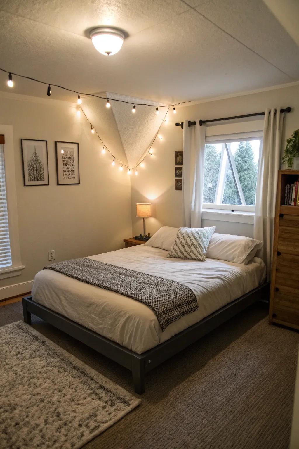Low frames enhance room.