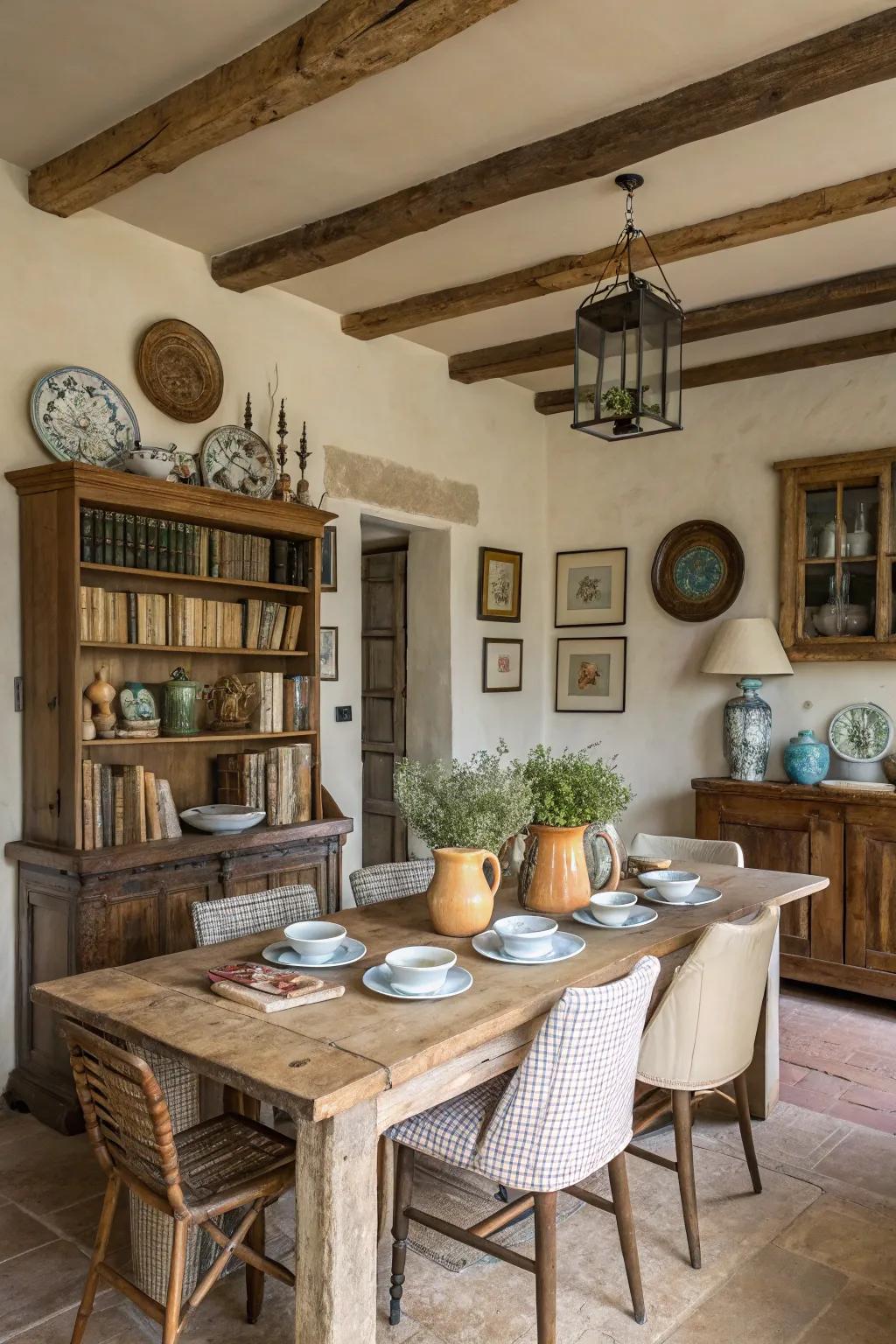 Vintage decor adds history and character to the space.