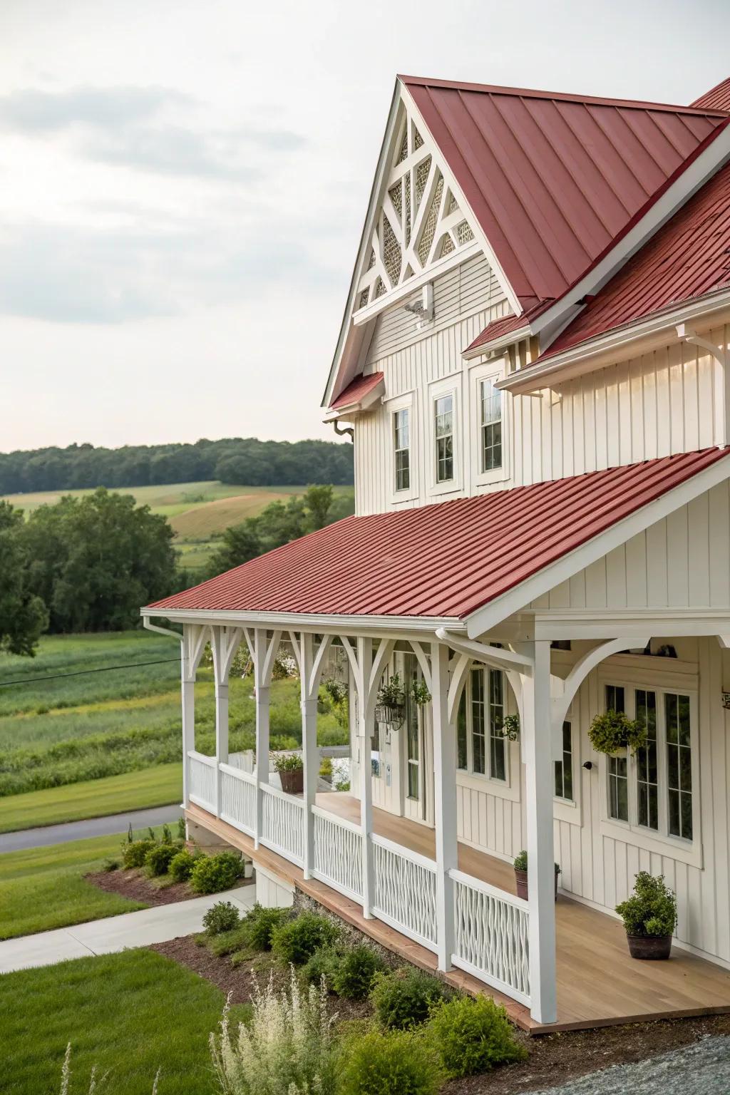 Architectural flair: Peak supports that add interest and elegance.