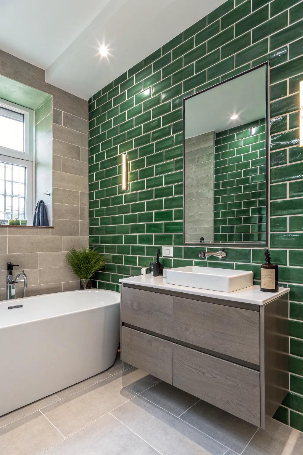 Urban edge using textured block style tiles.