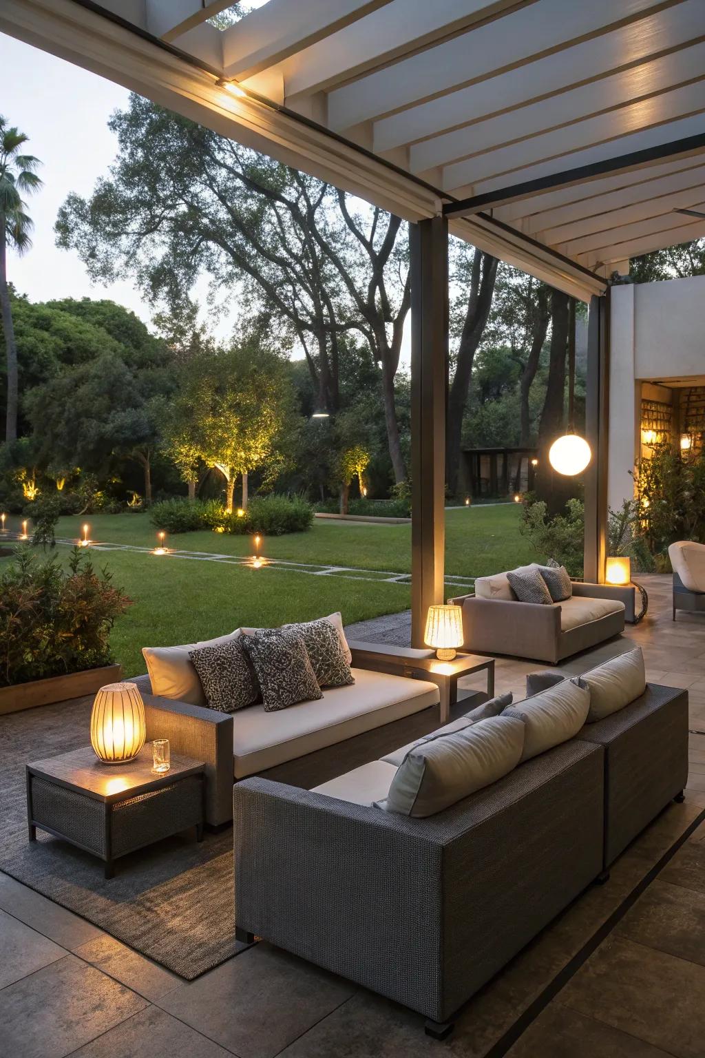 A cozy external area perfect for relaxation and entertaining.