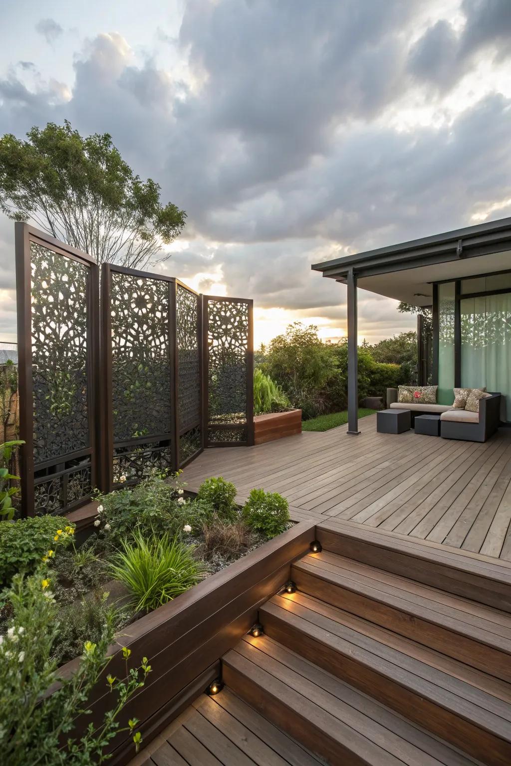 Elegant screens that offer privacy with a decorative touch.