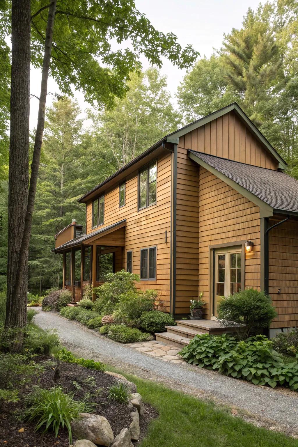 Harmonious integration with nature using vertical cladding