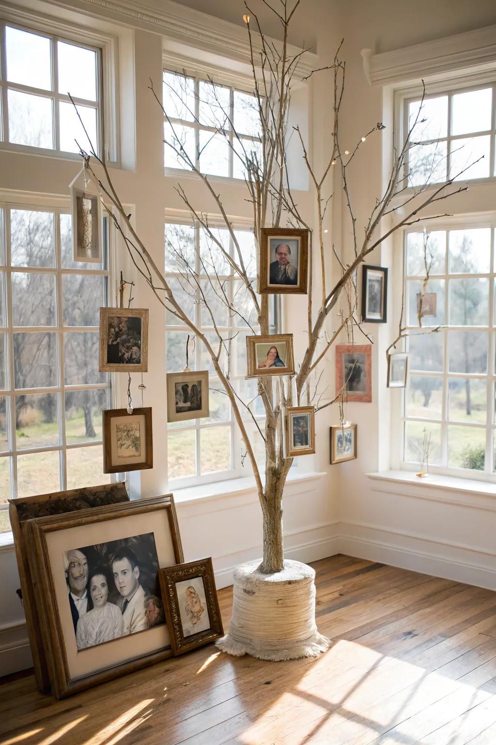 Honor family heritage using a creative family tree display.