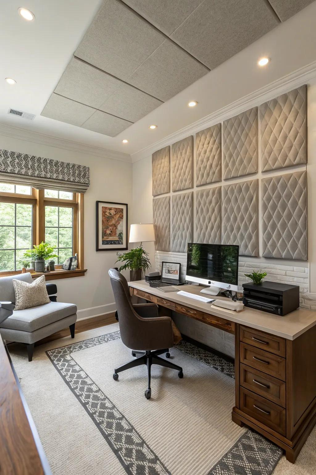 Reduce distractions using fashionable acoustic panels.