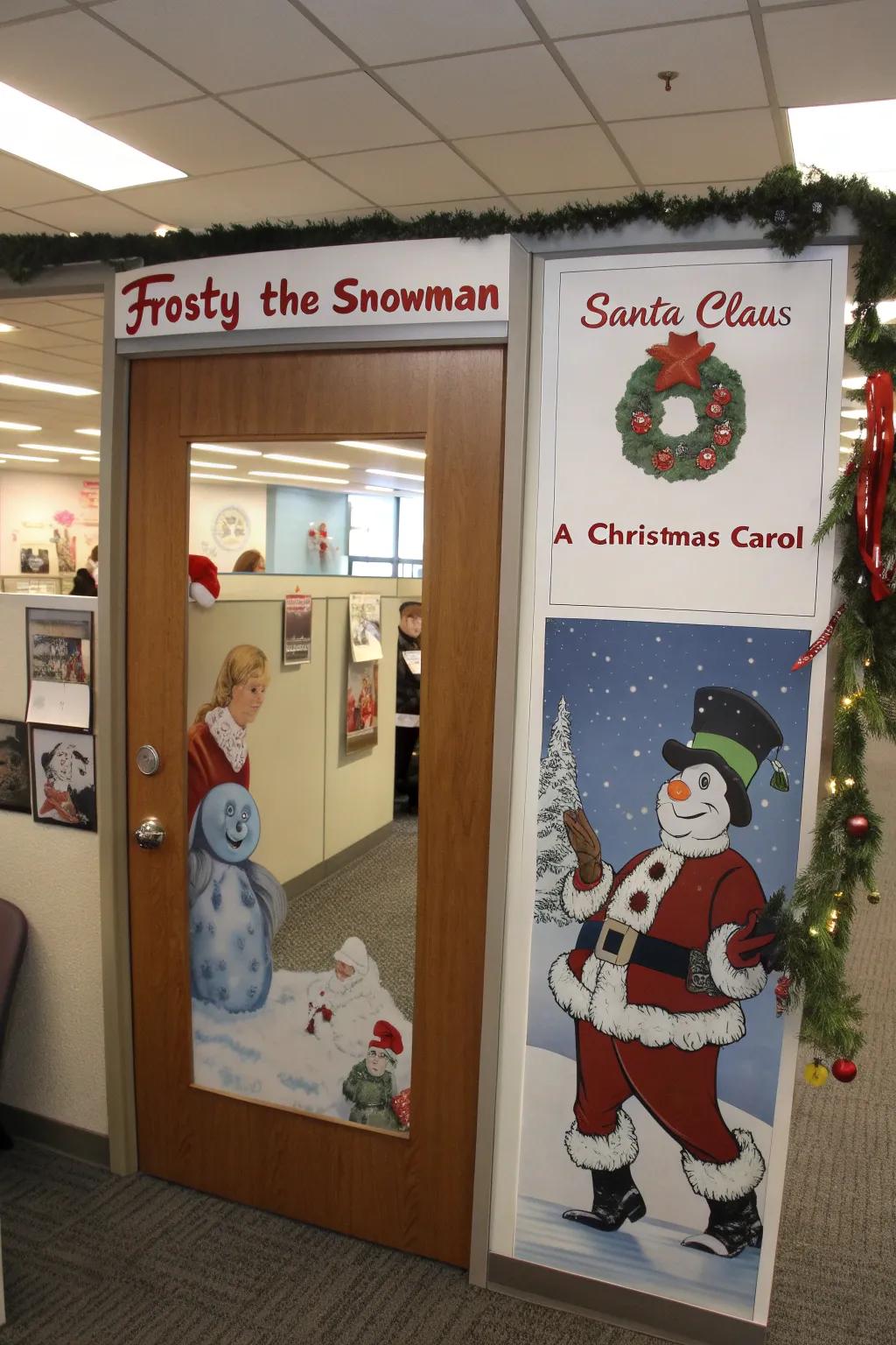 Bring holiday movie magic to life with this cinematic entryway decor.