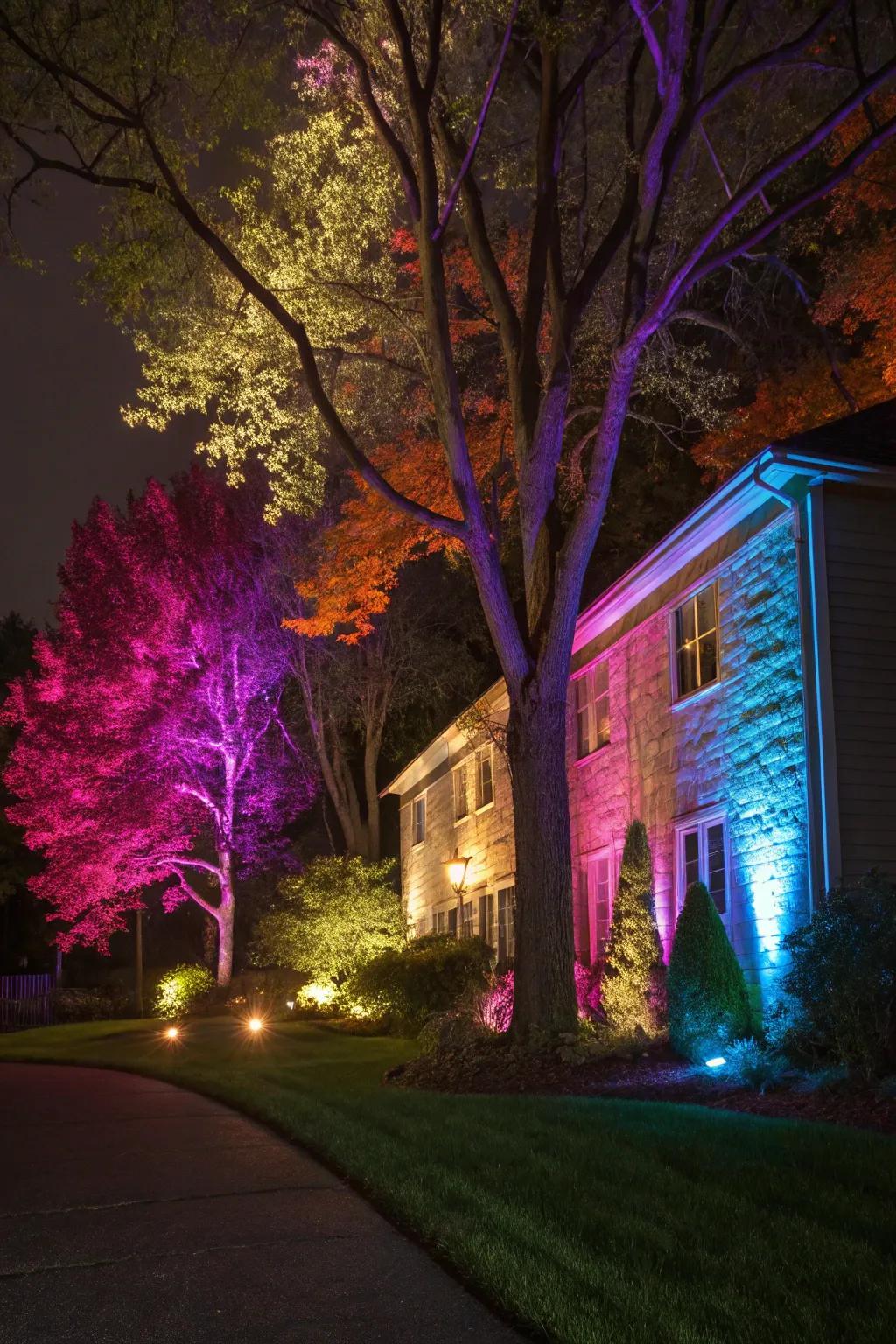 Construct intensity through colorful spot illumination.