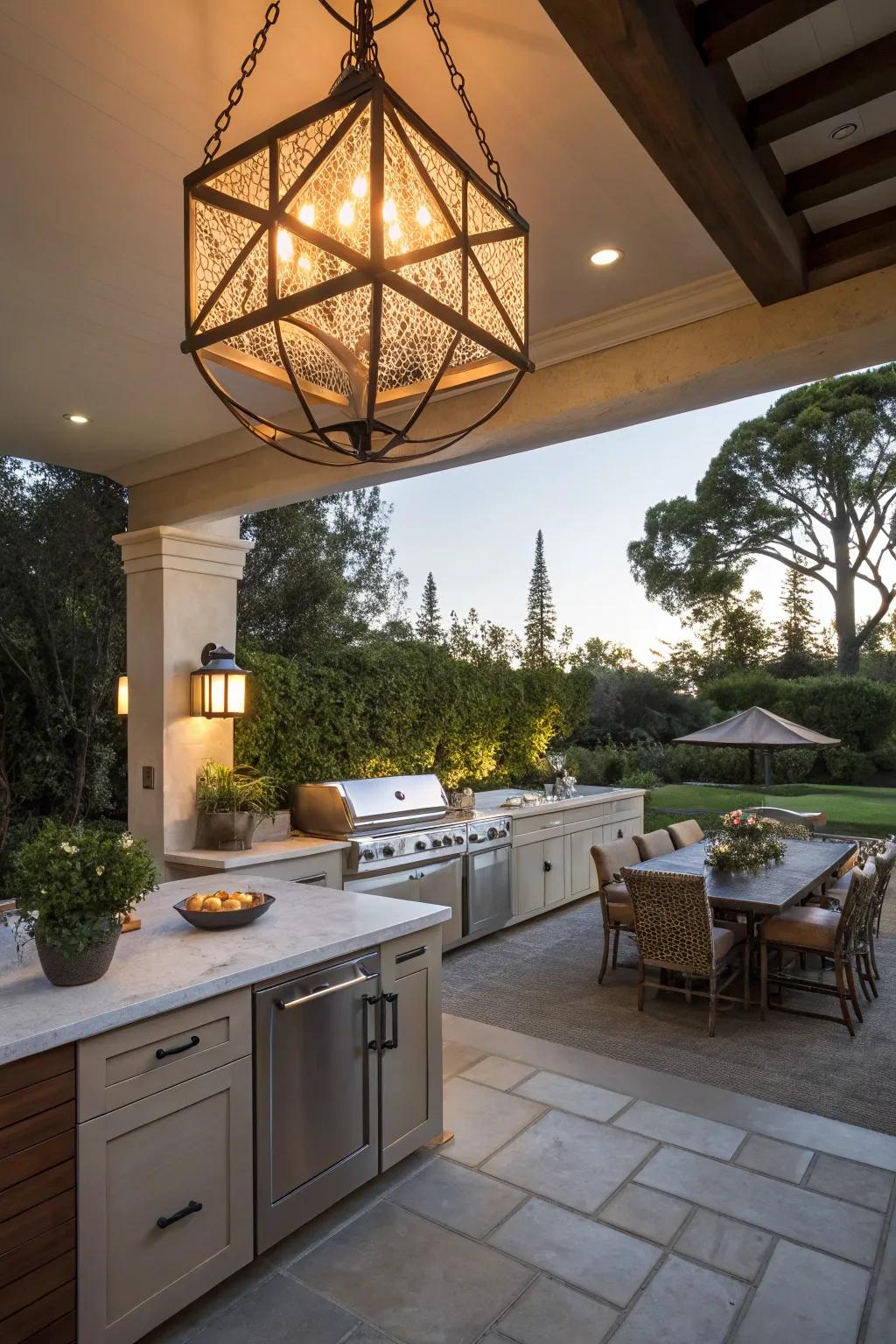 Oversized lights make a bold and striking statement.