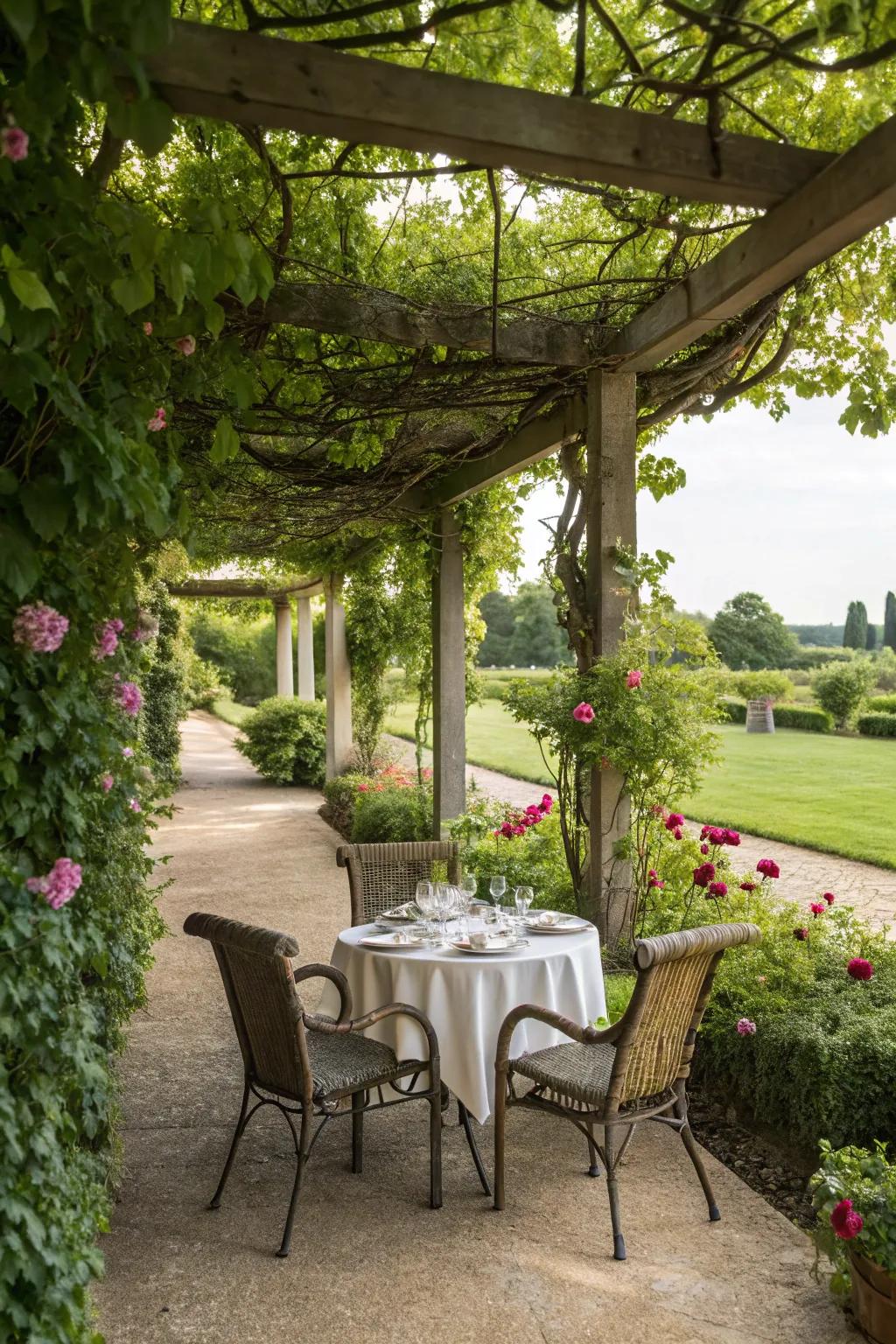 An outdoor chow corner sparks intimate and special meals.